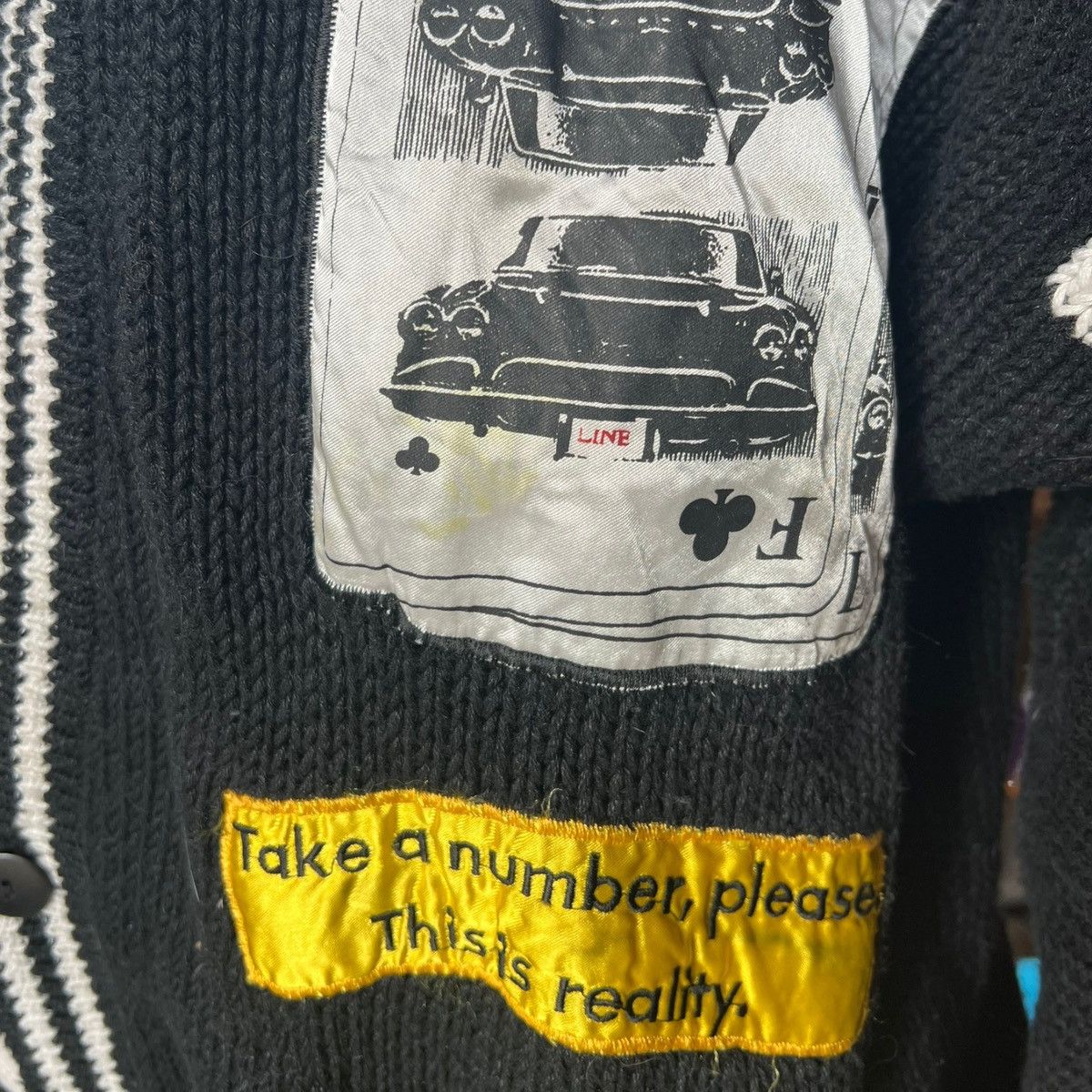 Vintage RARE Vintage Frontline Black & White Knit Cardigan Size US M / EU 48-50 / 2 - 5 Thumbnail