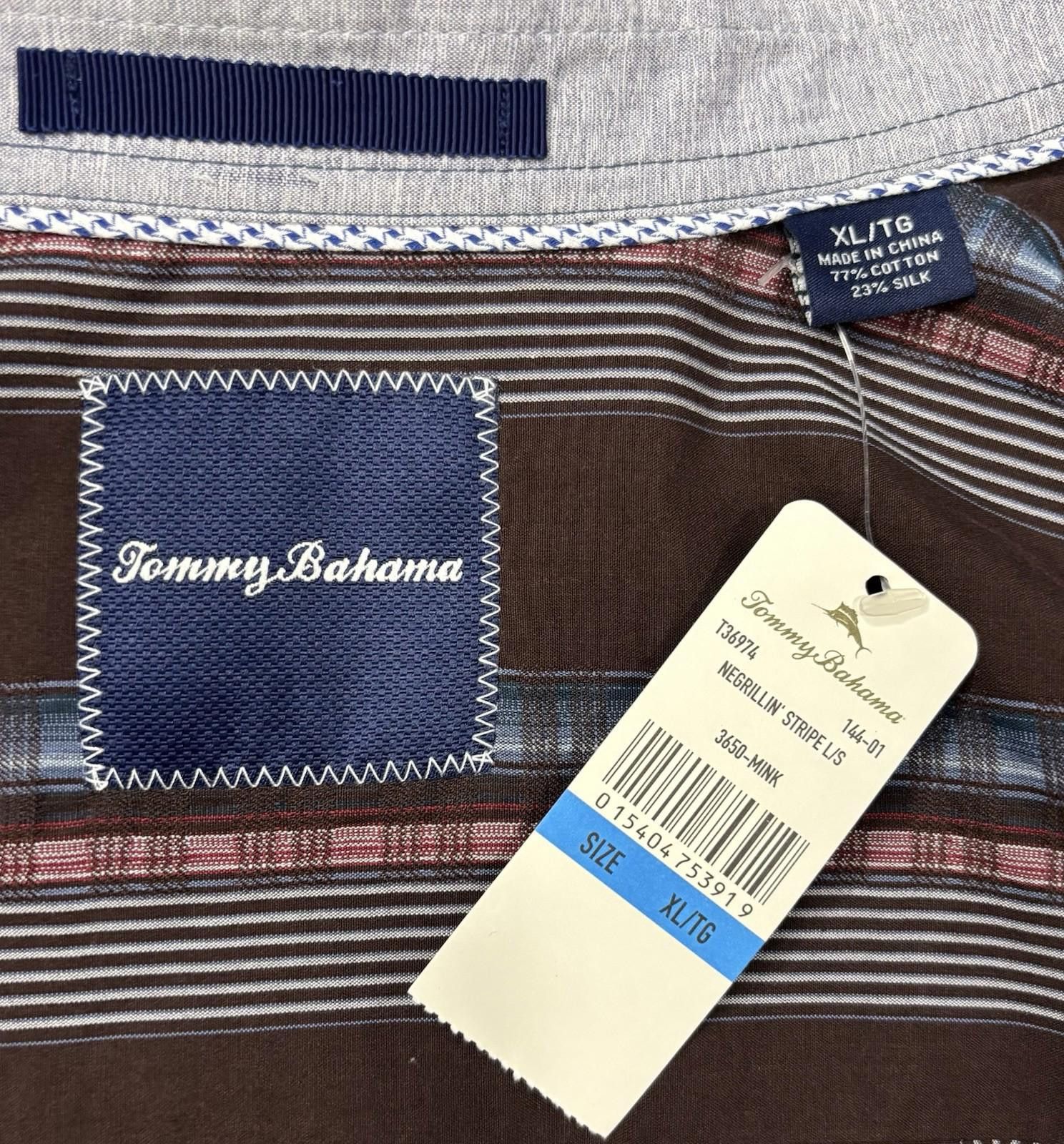 Tommy Bahama Tommy Bahama Shirt Mens L Striped Cotton Silk $138 Size US L / EU 52-54 / 3 - 2 Thumbnail