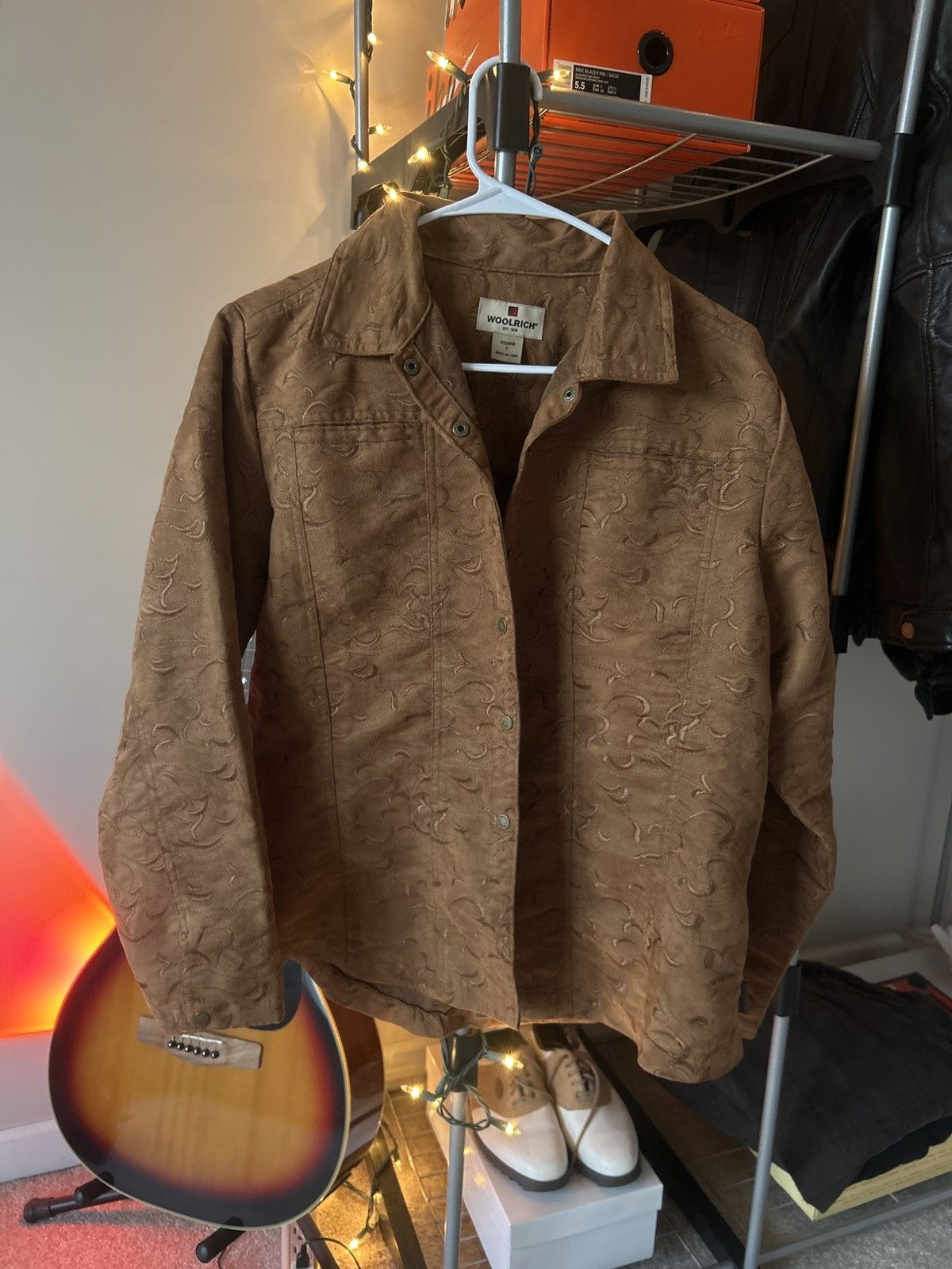 image of Vintage Y2K Woolrich Jacket in Brown, Women's (Size Large)