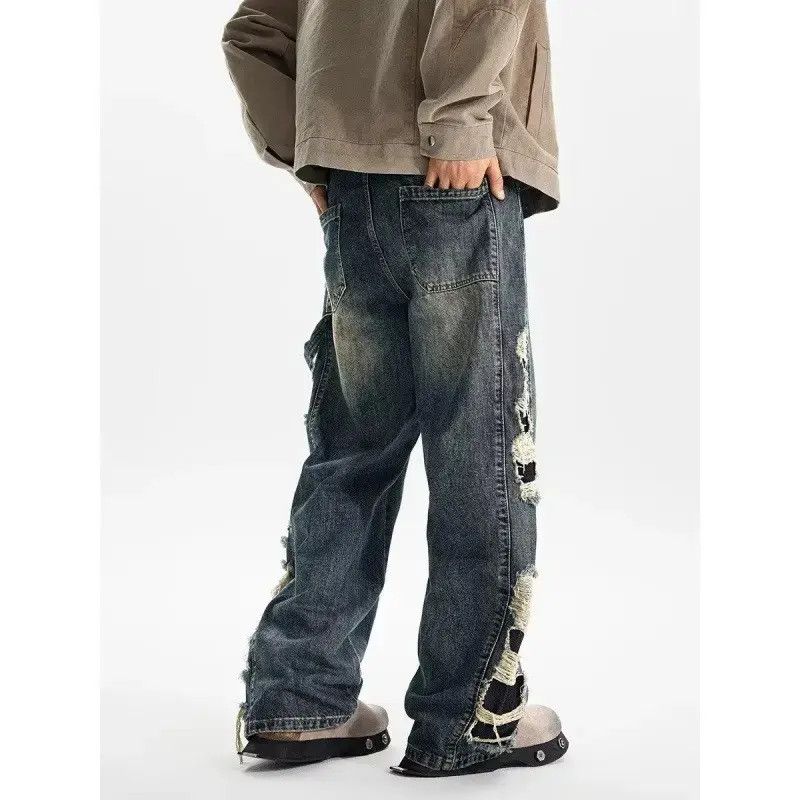 Japanese Brand Retro loose straight leg casual jeans Size US 32 / EU 48 - 3 Thumbnail