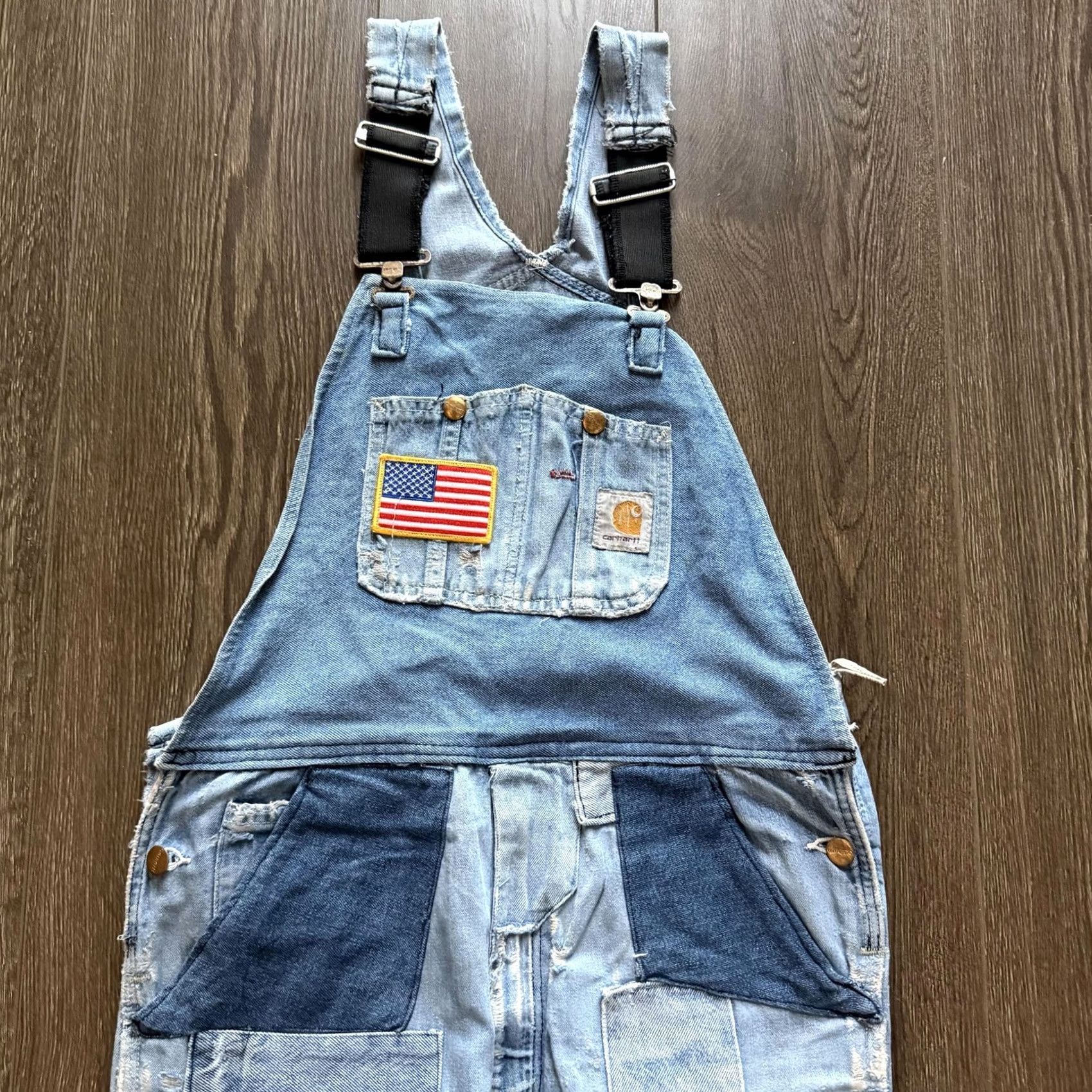 Carhartt VINTAGE Carhartt Denim Bib Overalls 34x32 Blue Distressed Rienforced Workwear Size US 34 / EU 50 - 3 Thumbnail