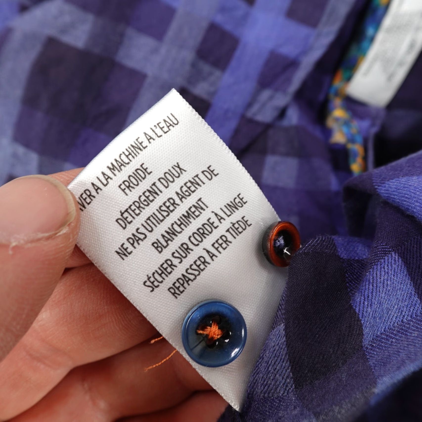 Robert Graham Robert Graham Shirt Mens Medium Blue Plaid Button-Up Classic Fit Abstract Collar Size US M / EU 48-50 / 2 - 6 Thumbnail
