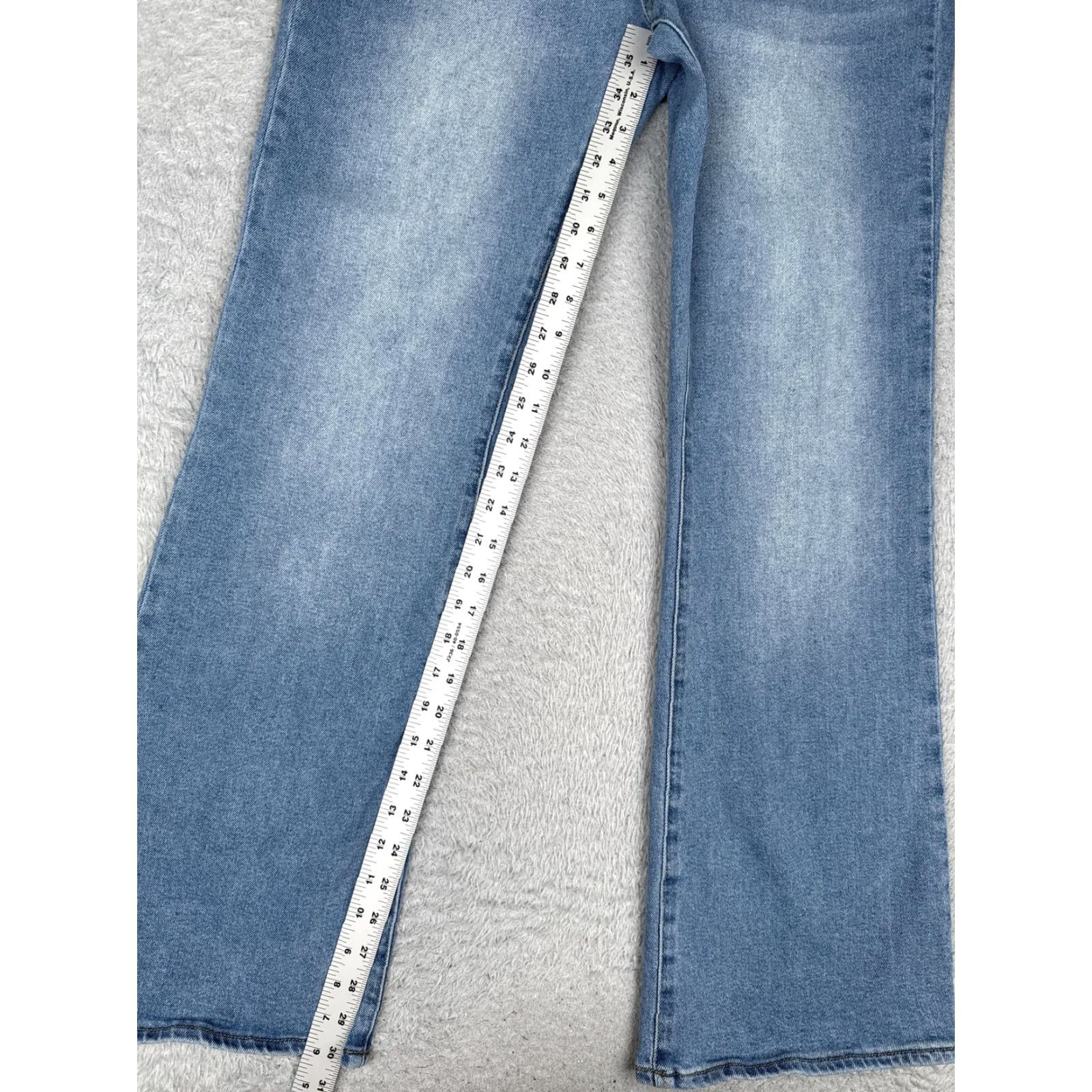 Denime S.O.N.G Jeans Women 32x32 Blue Bootcut Mid Rise Stretch Denim Medium Wash Casual - Regular Womens Jeans Size 24" / US 00 / IT 34 - 7 Thumbnail