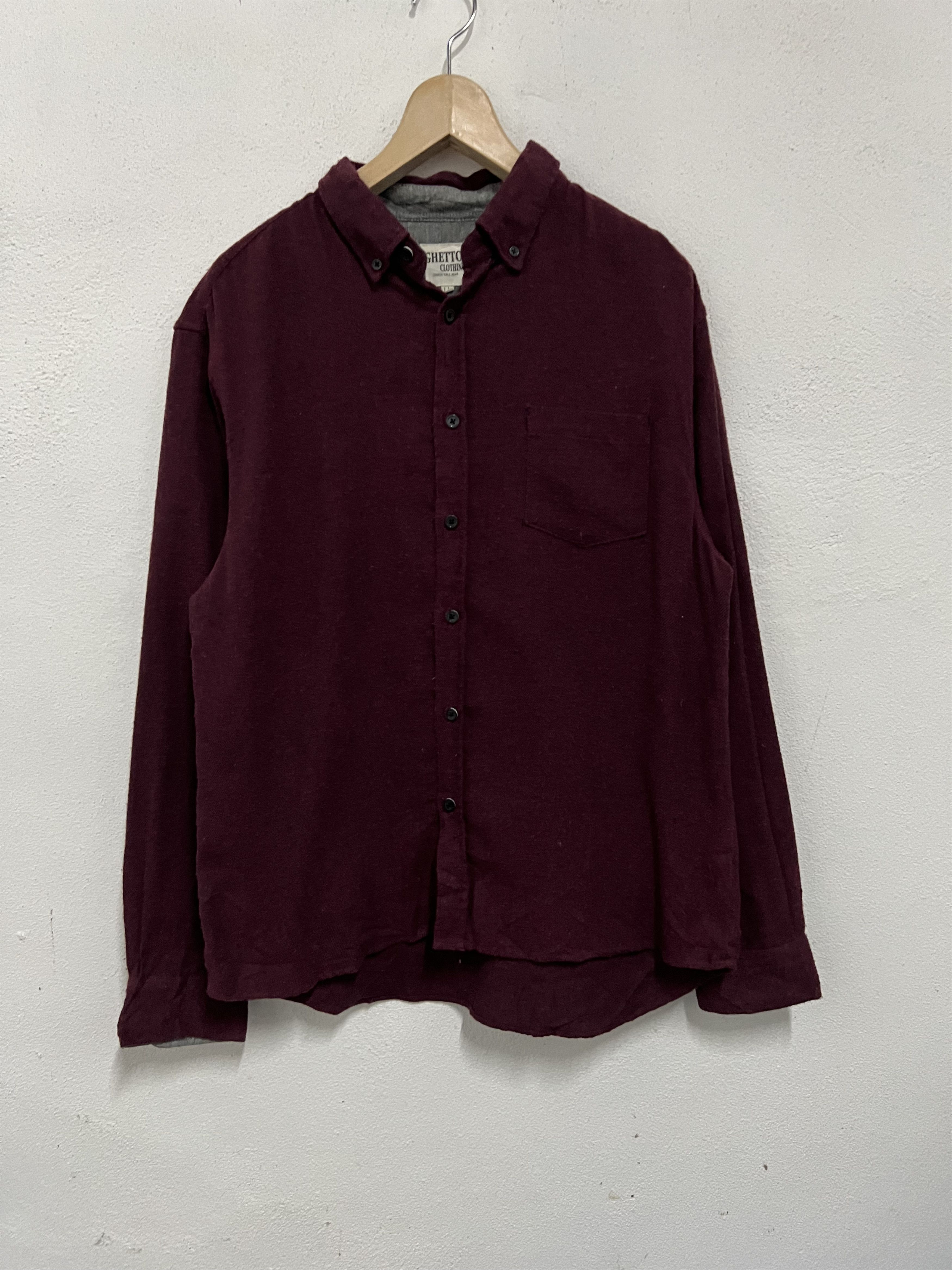 Japanese Brand Vintage Ghetto Trading Plain Shirt Button Up Jacket Size US L / EU 52-54 / 3 - 2 Thumbnail