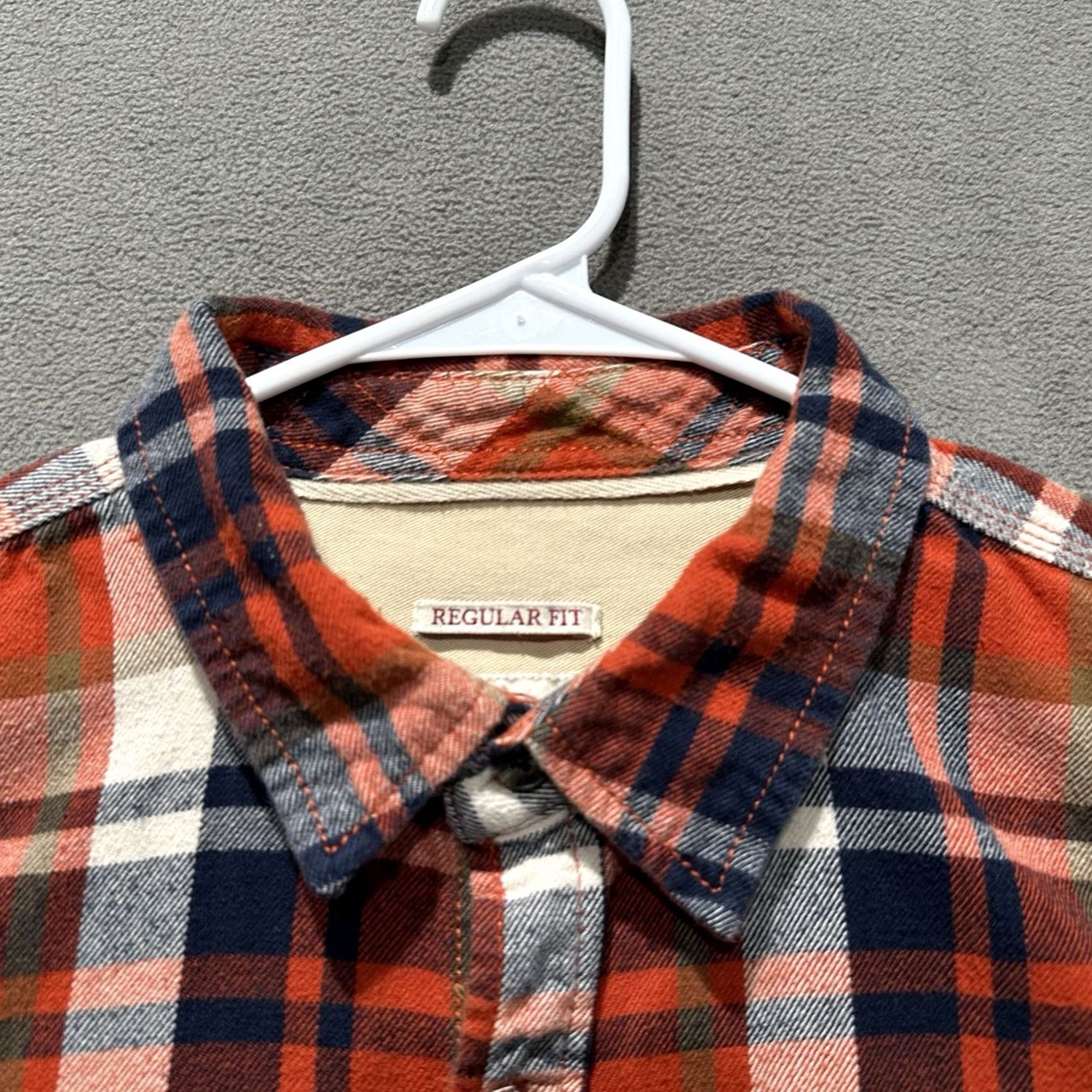 FatFace Fat Face Shirt Mens XL Orange Plaid Flannel Long Sleeve Regular Fit Button Up Size US XL / EU 56 / 4 - 6 Thumbnail