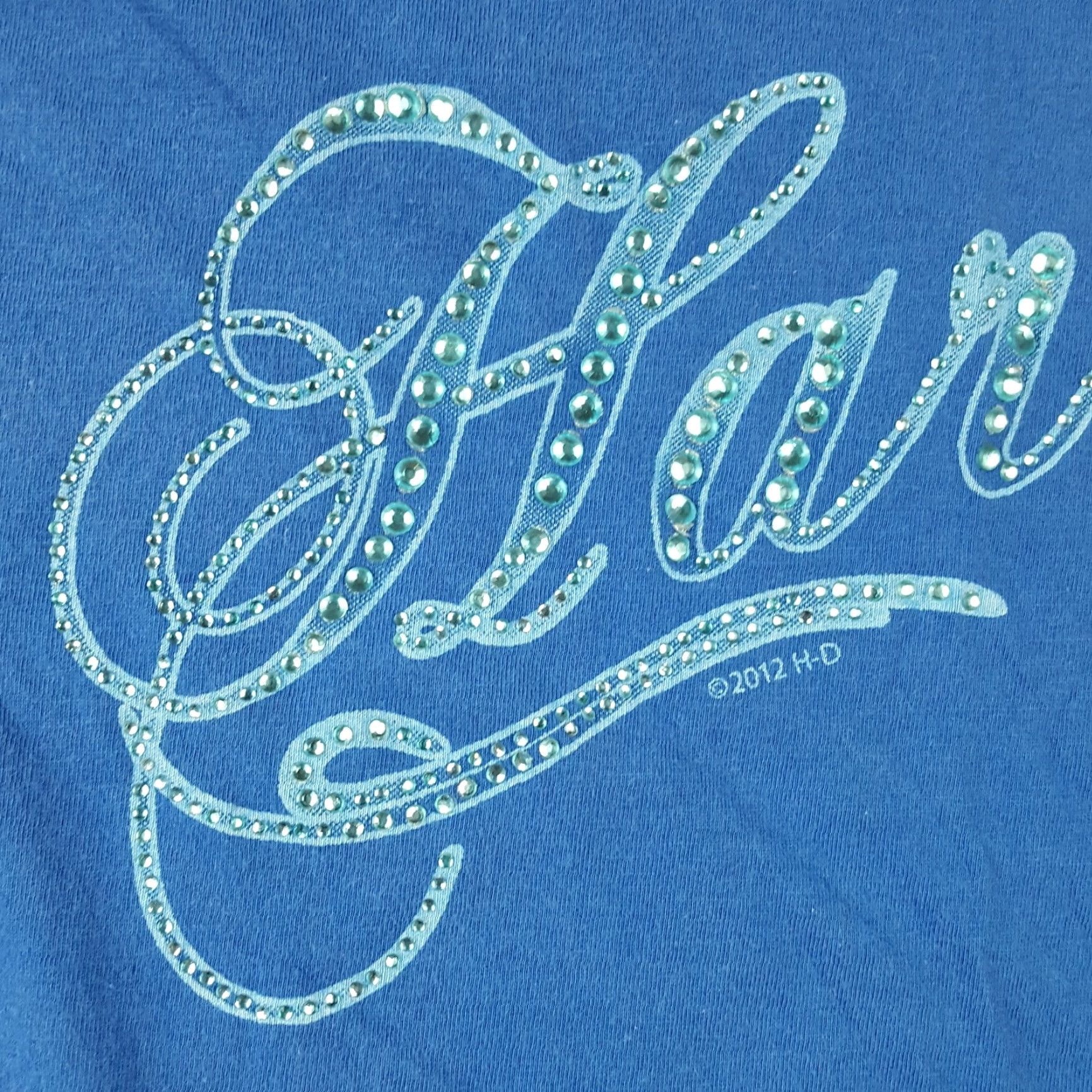 Harley Davidson VINTAGE Harley-Davidson Rhinestone Motorcycles Women's T-Shirt L Blue Casual Short Sleeve 90s Biker Retro Size L / US 10 / IT 46 - 4 Thumbnail