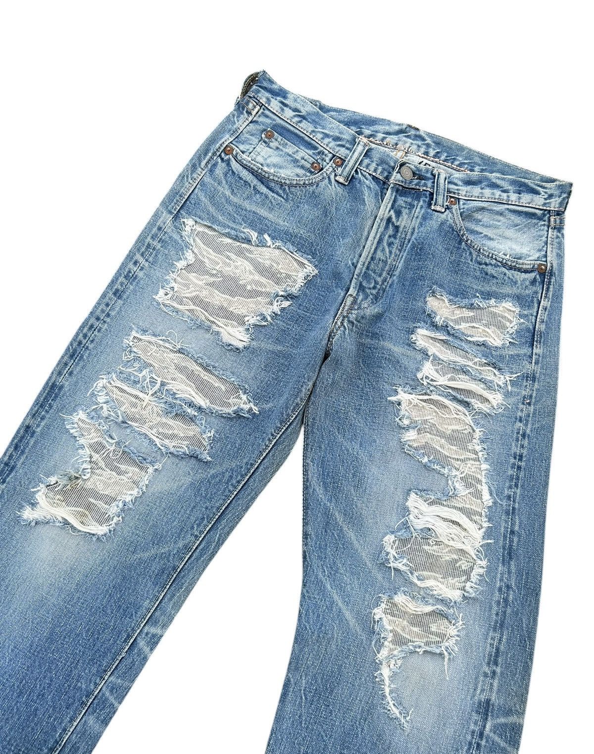 Kapital Thrashed Vintage Full Count Selvedge Repair Denim Jeans Size US 30 / EU 46 - 2 Thumbnail