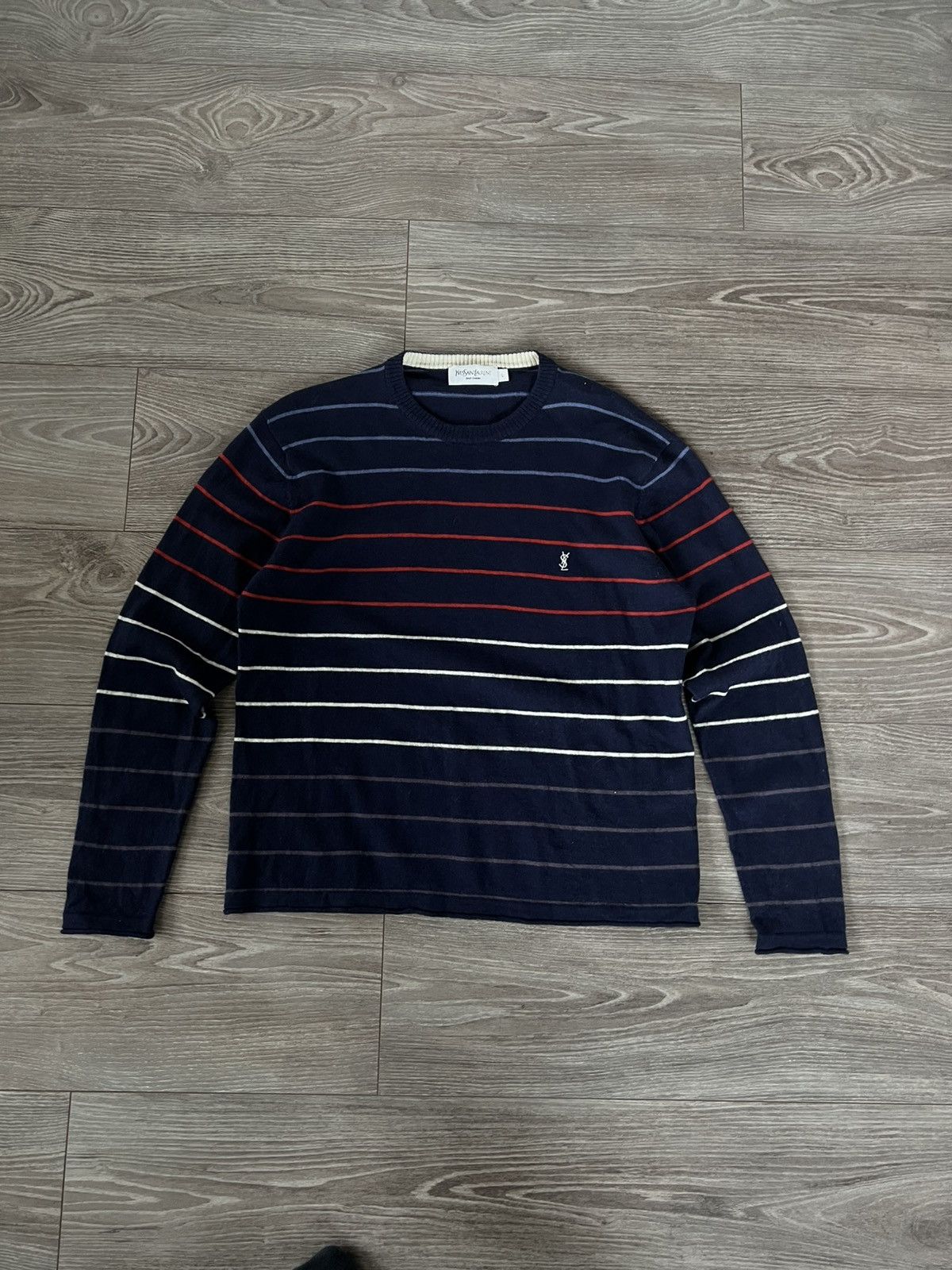 Yves Saint Laurent ‼️Vintage YSL YvesSaintLaurent Wool Knit Logo Sweater ‼️ Size US M / EU 48-50 / 2 - 3 Thumbnail