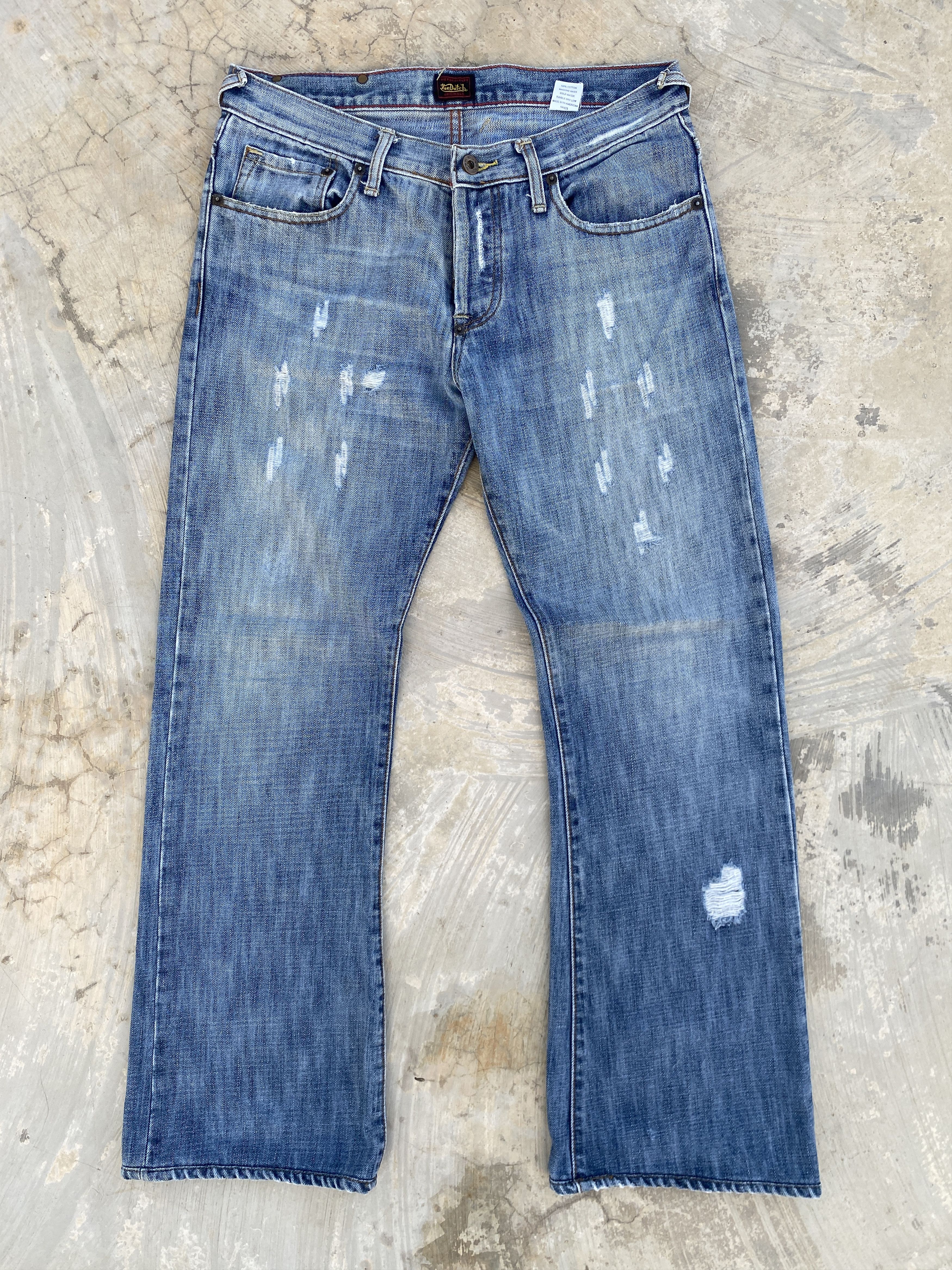 Image of Distressed Denim x Made In USA Von Dutch Usa Made Distressed Jeans in Indigo, Men's (Size 30)