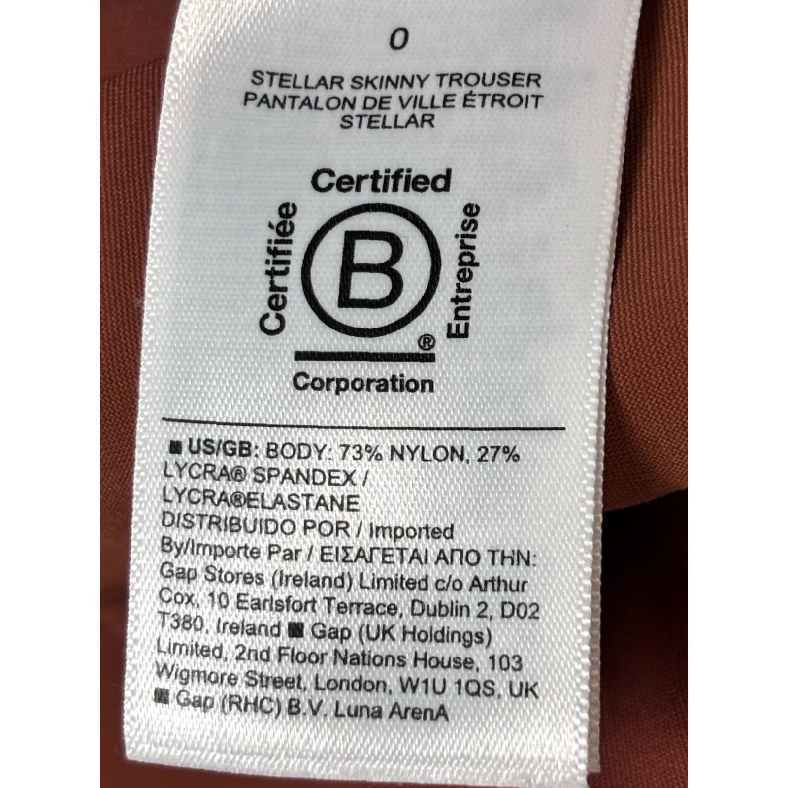 Athleta Athleta Pants Women 0 Rust Stellar Skinny Trouser Zipper Pockets Comfort Stretch Womens Size 25" / US 0 / IT 36 - 6 Thumbnail