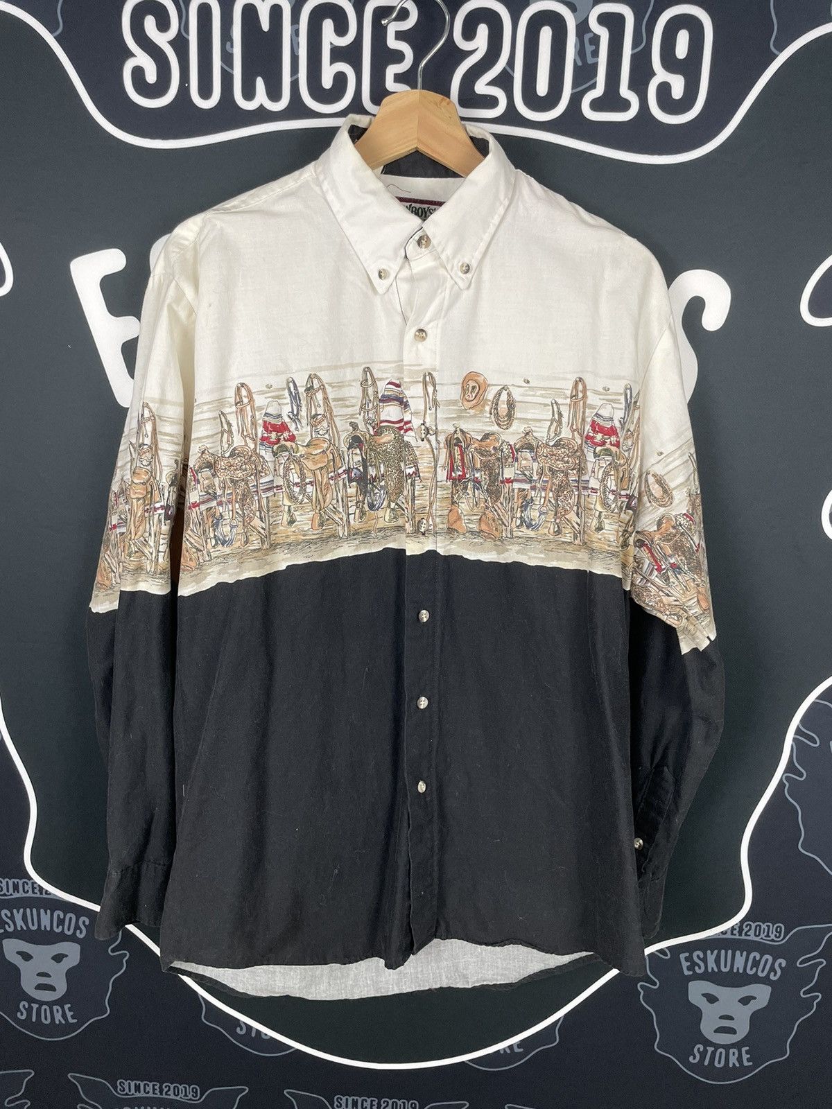 Cowboy Equipment Vintage Cowboys Turtle mens shirt horse Tack room print Size US M / EU 48-50 / 2 - 1 Thumbnail