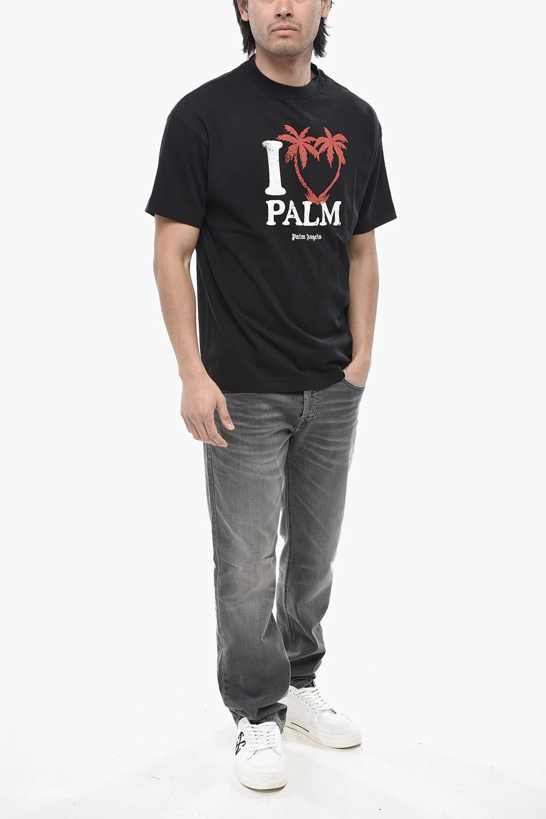 Palm Angels og1mm0226 Crewneck T-Shirt in Black Size US L / EU 52-54 / 3 - 4 Thumbnail