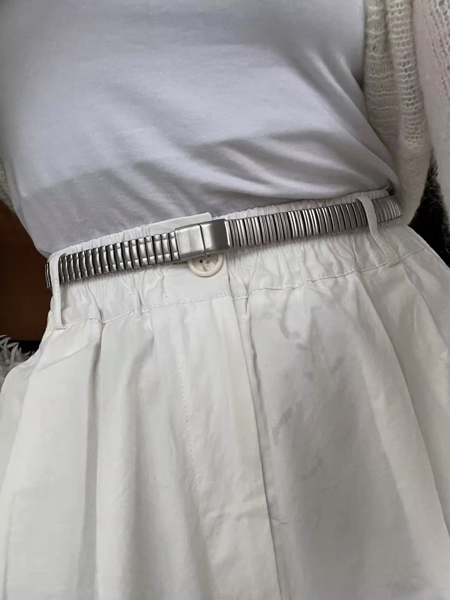 Leather × Vintage Ladies Stainless steel Waist Belt Size ONE SIZE - 1 Thumbnail