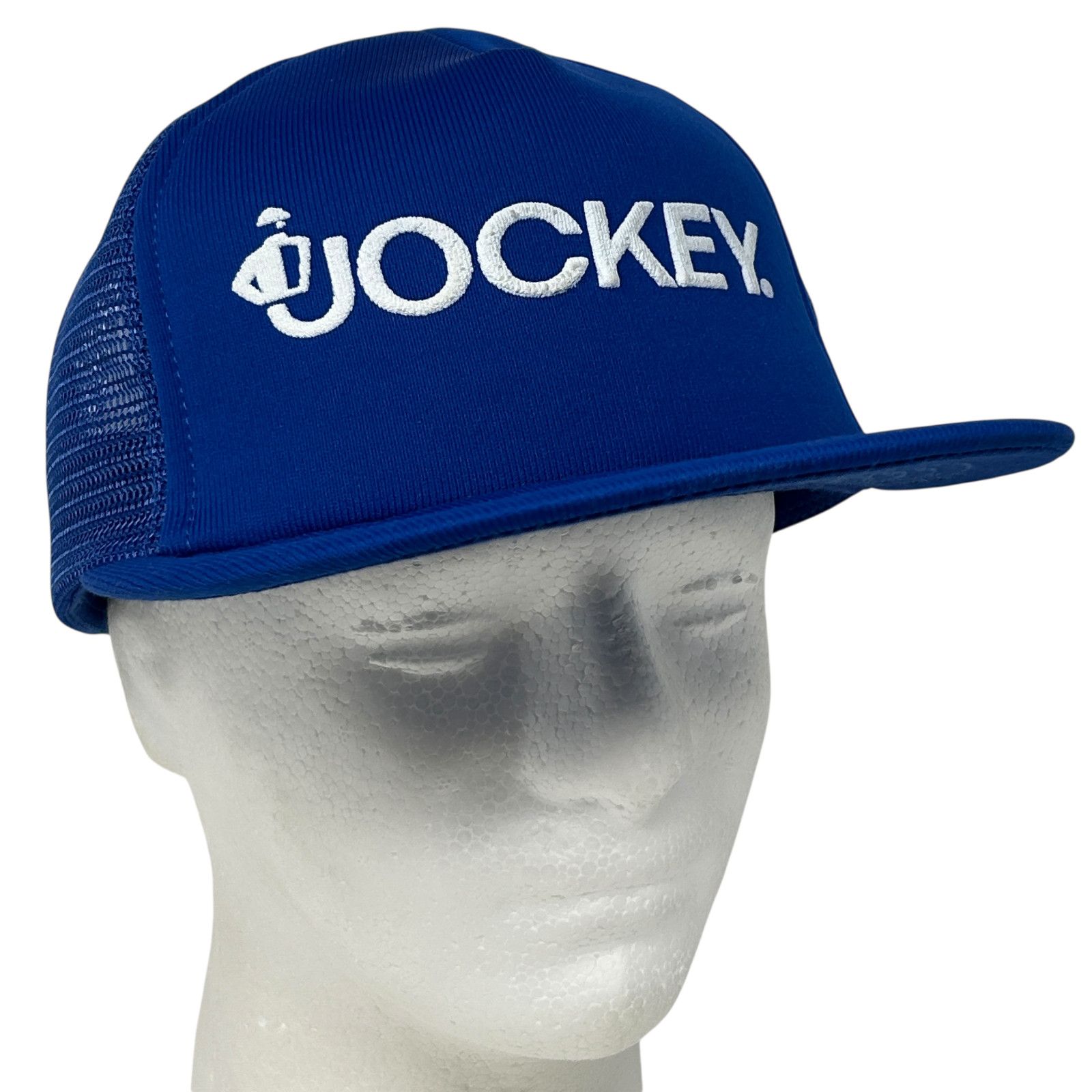 Vintage Vintage Jockey Brand Trucker Hat Cap Blue 80s Logo Mesh Size ONE SIZE - 1 Thumbnail