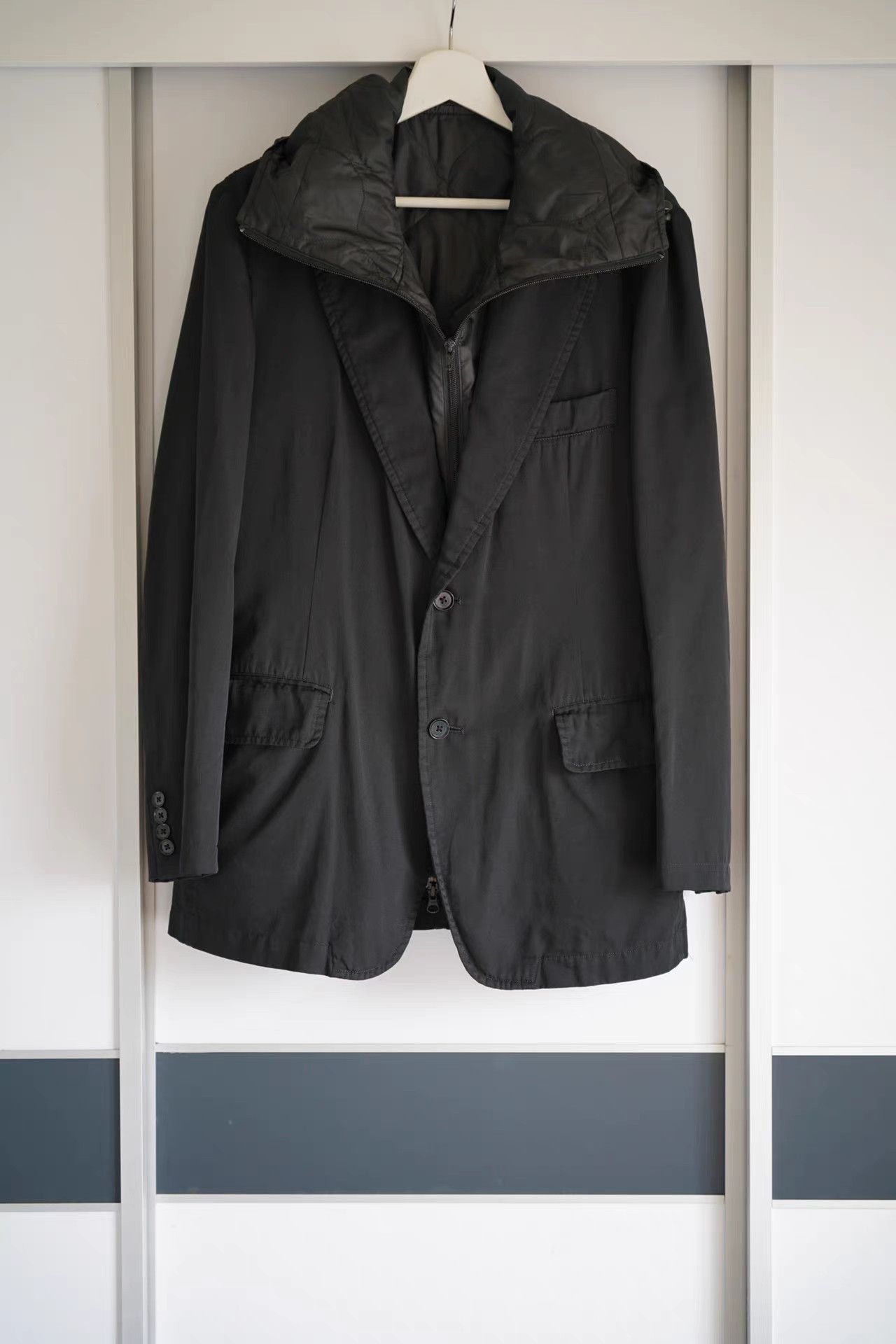 Yohji Yamamoto Yohji Yamamoto 12aw 2-in-1 Hooded Blazer K4 Size US M / EU 48-50 / 2 - 1 Thumbnail