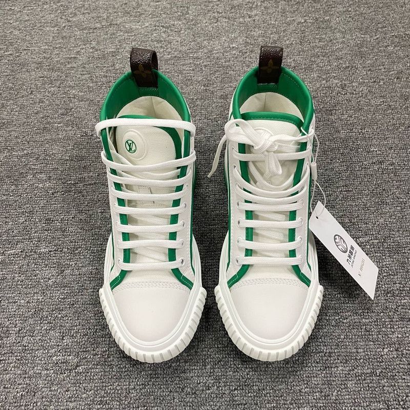 Louis Vuitton Louis Vuitton Squad High-Top Sneakers in White Green -2505 Size US 6 / IT 36 - 2 Thumbnail