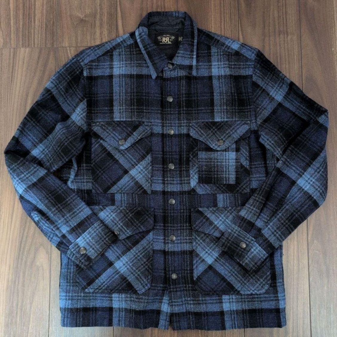 Ralph Lauren RRL RALPH LAUREN Men's Mackinaw Cruiser Check Jacket M Navy Blue Casual Wool Mid-Length Size US M / EU 48-50 / 2 - 2 Thumbnail