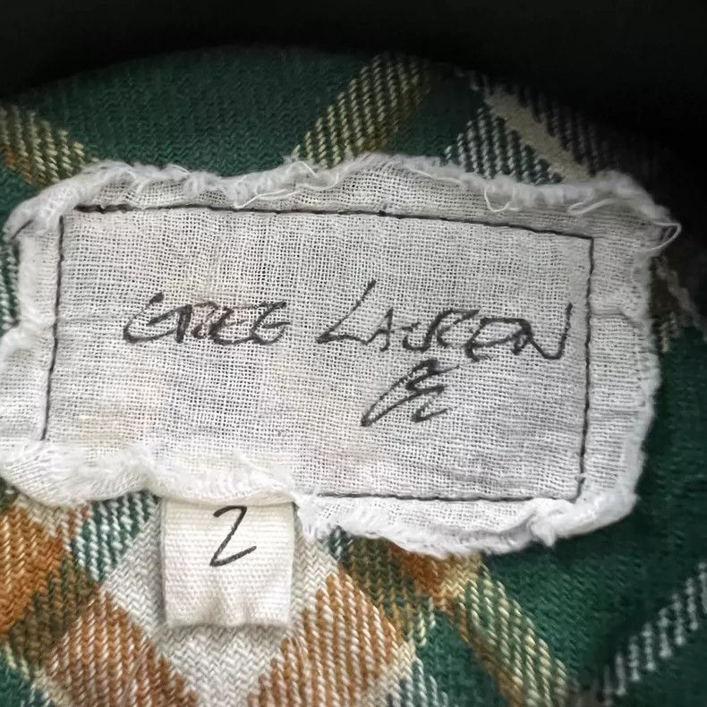 Greg Lauren greg lauren Green plaid patchwork shirt 2506-Nextarrow Size US M / EU 48-50 / 2 - 2 Thumbnail