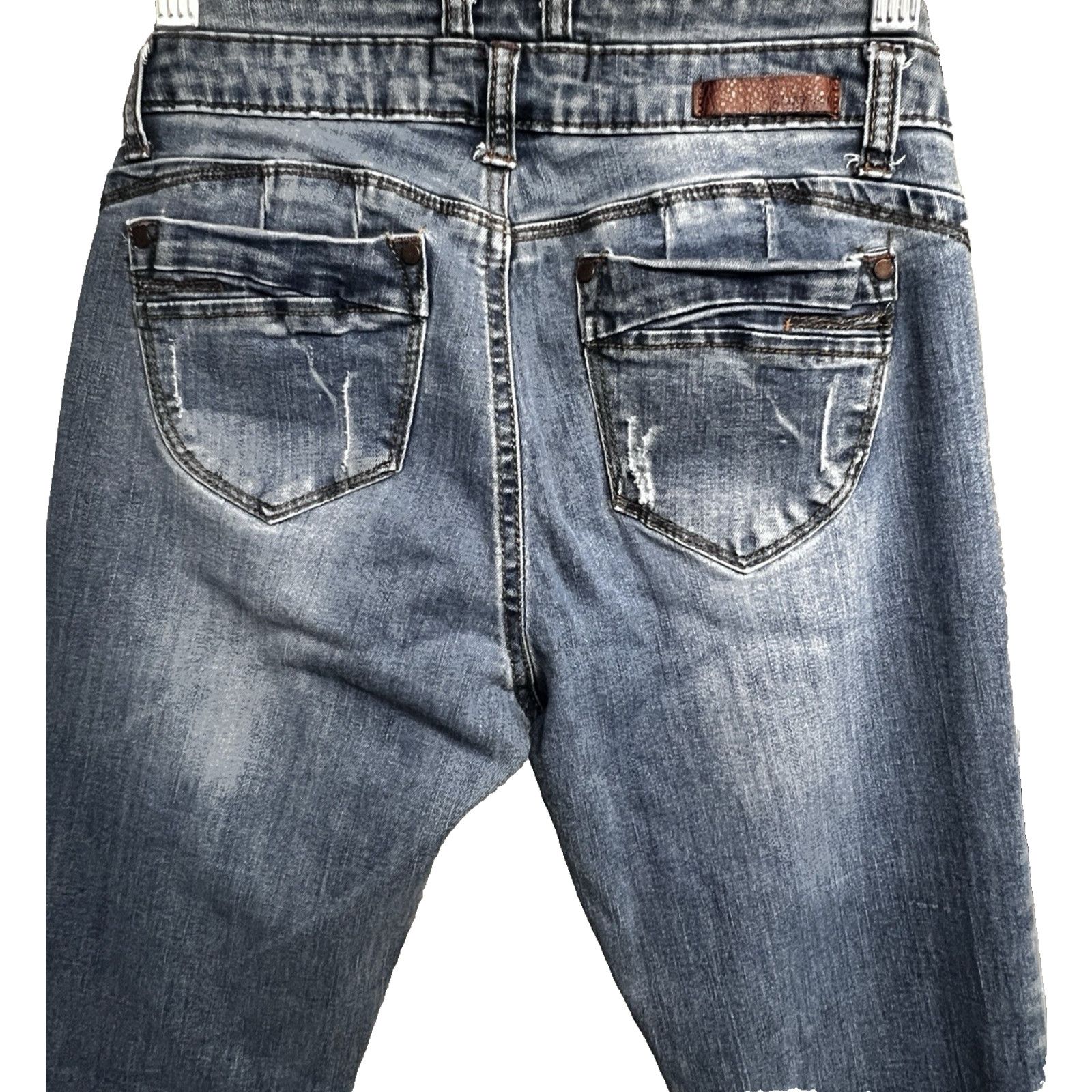 Vintage Distressed Skinny Jeans Womens 5 Stretch Relaxed 25x28 Size 25" / US 0 / IT 36 - 3 Thumbnail
