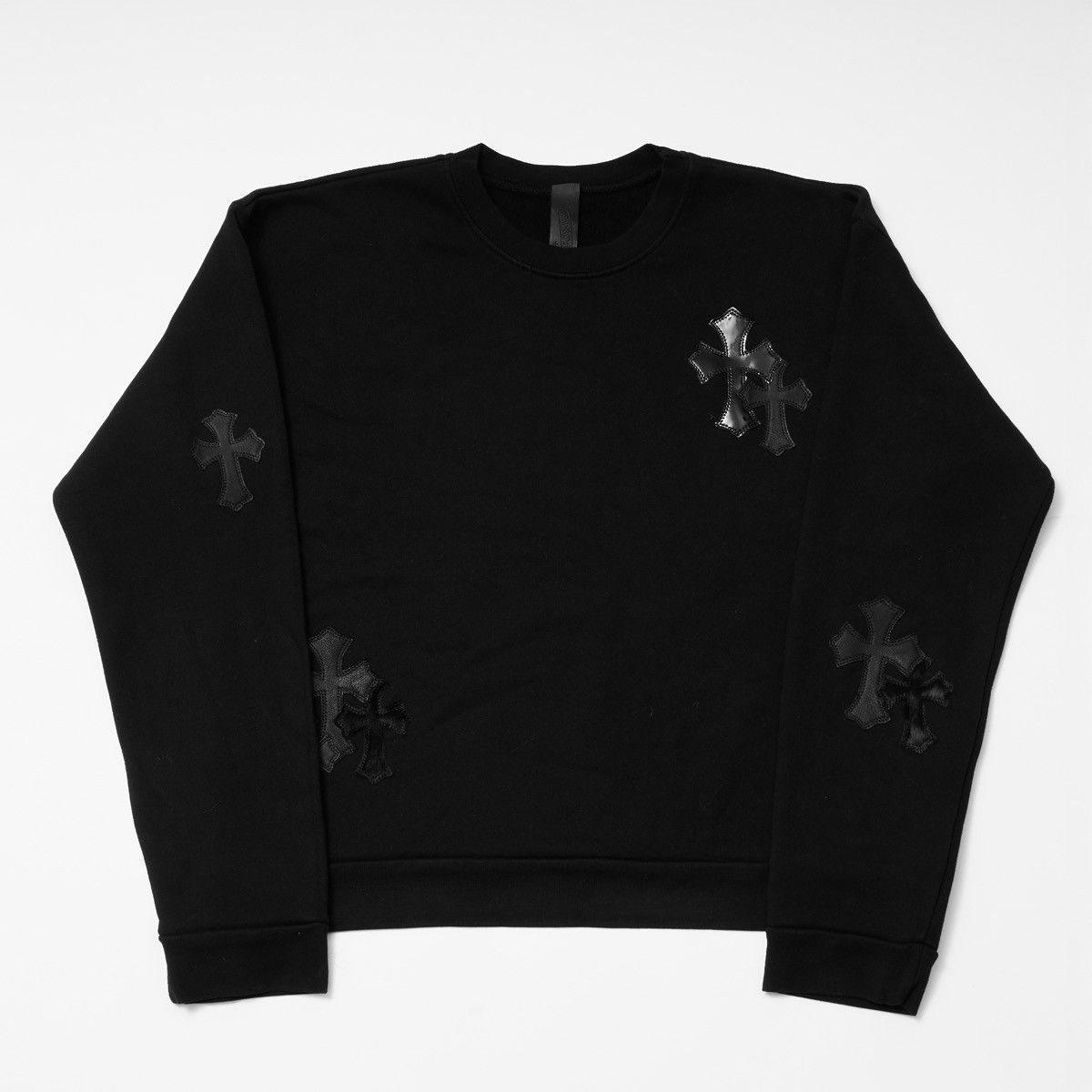 CHROME HEARTS PAPER JAM CEMETERY CROSS PATCH BLACK SWEATER BLACK