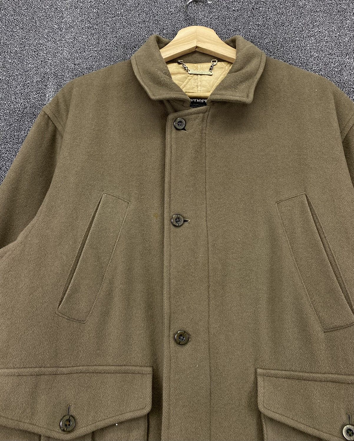 Burberry Vintage 90s Burberry Flaps Pocket Wool Jacket Size US L / EU 52-54 / 3 - 5 Thumbnail