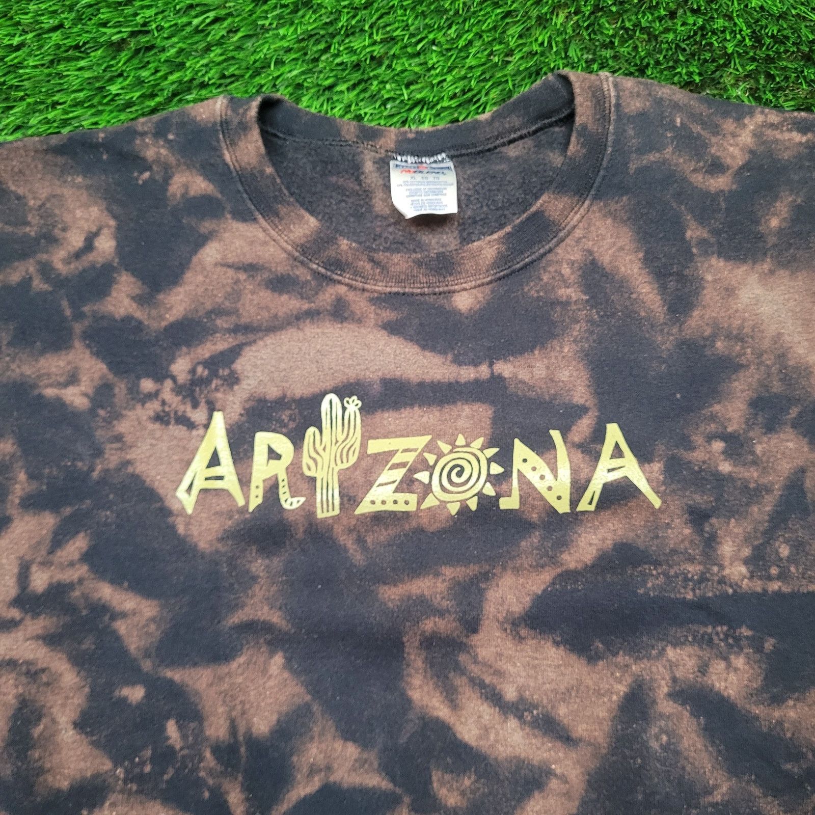 Jerzees Arizona Bleach Dye Sweatshirt XL (Fits XXL) Oversized Boxy Size US XL / EU 56 / 4 - 3 Thumbnail