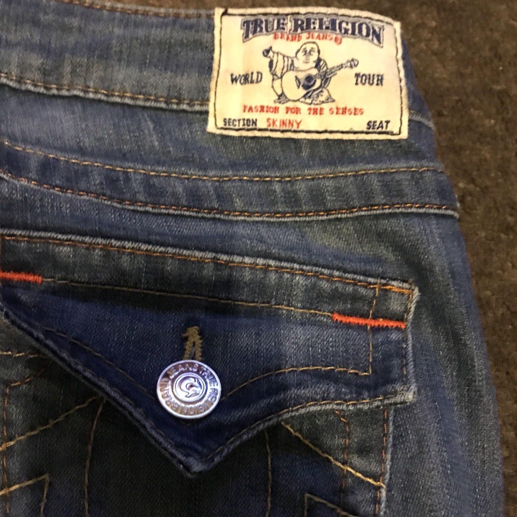 True Religion VINTAGE True Religion Skinny Old Multi Basic Blue Denim Jeans Womens 28 X 33 w/ Flaps Size 28" / US 6 / IT 42 - 3 Thumbnail