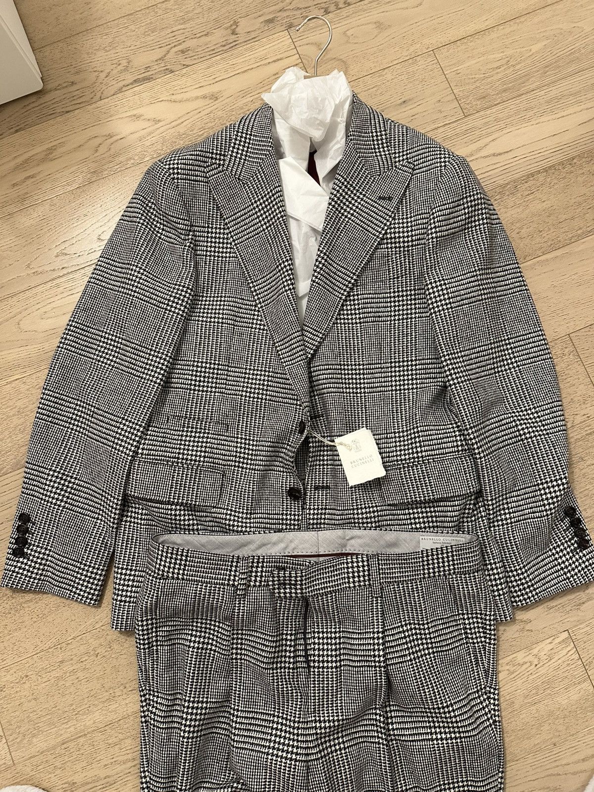 Brunello Cucinelli Brunello Cucinelli prince of Wales Suit Size 50L - 4 Thumbnail