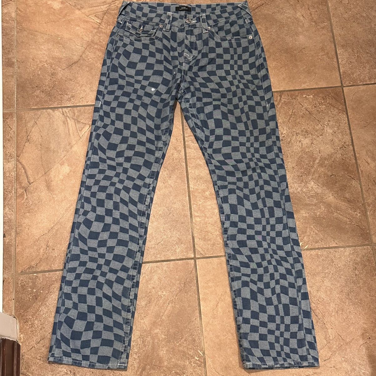 True Religion True Religion Ricky Wavy Checkered Jeans Size US 30 / EU 46 - 3 Thumbnail