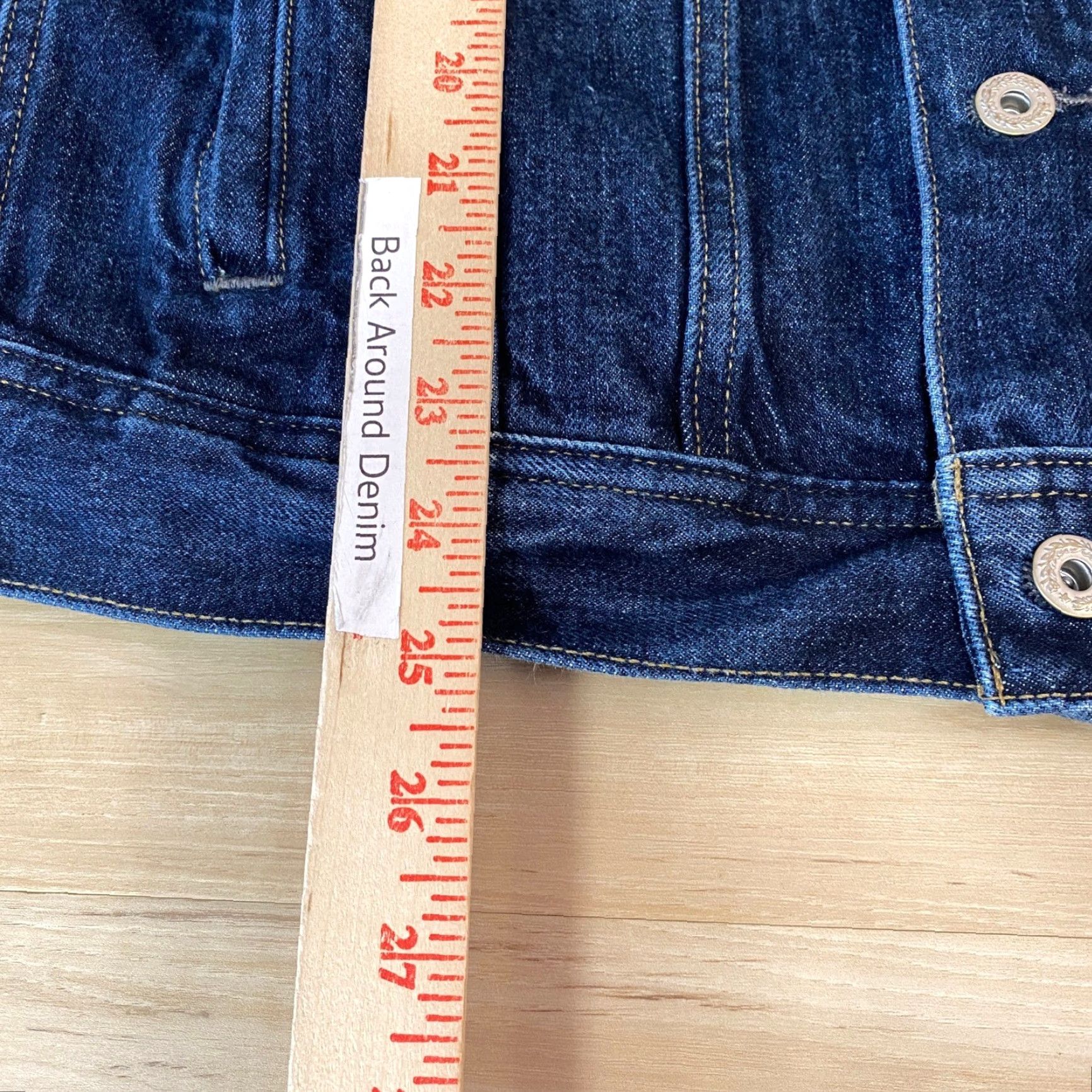 Denime J Crew Jacket Denim Trucker Mens Dark Wash Button-Down Short Length Blue Regular Size S | Casual Size US 29 - 7 Thumbnail