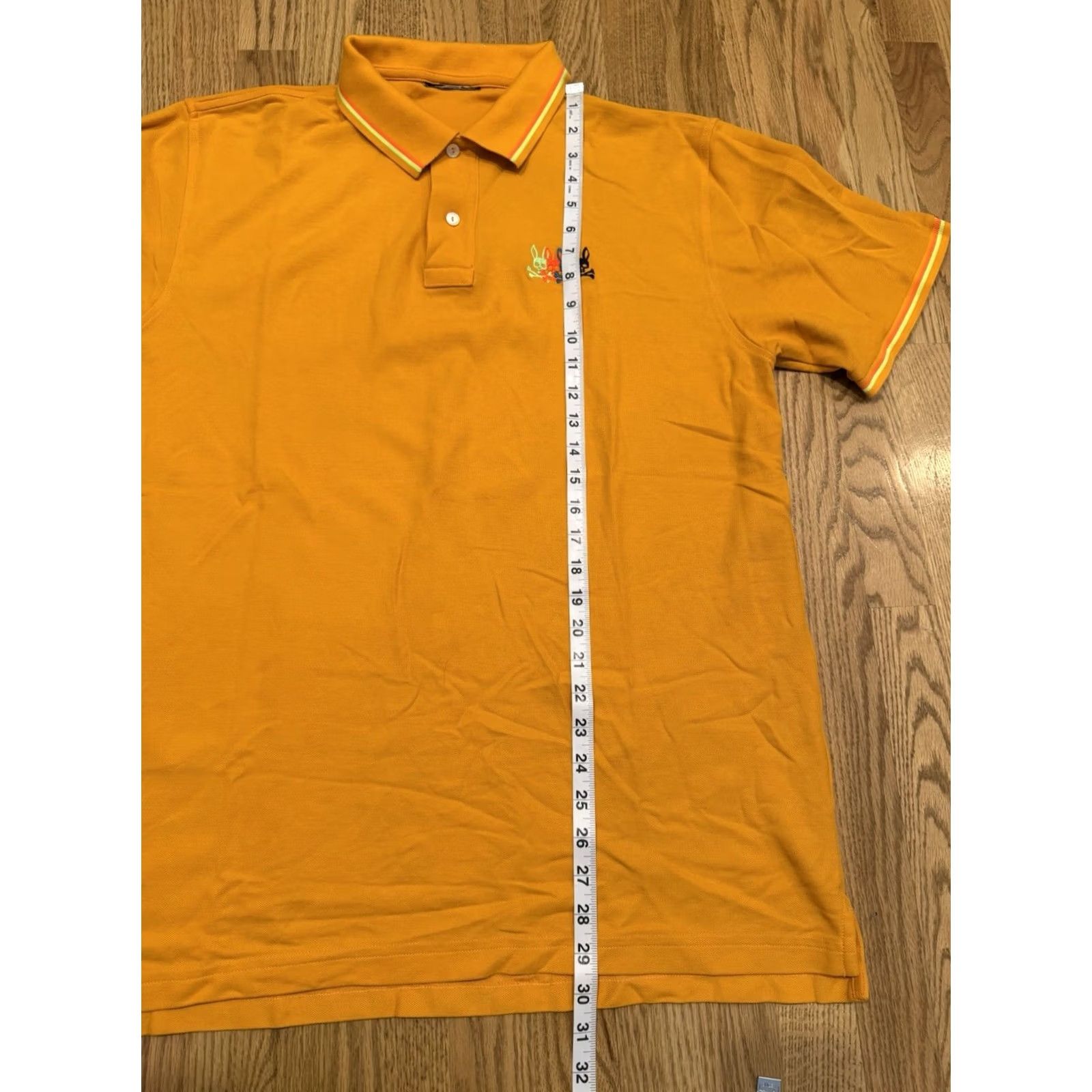 Psycho Bunny Psycho Bunny Polo Shirt Mens XL Short Sleeve Orange Neon Cotton Embroidered Logo Button Polo Shirt Size US XL / EU 56 / 4 - 6 Thumbnail