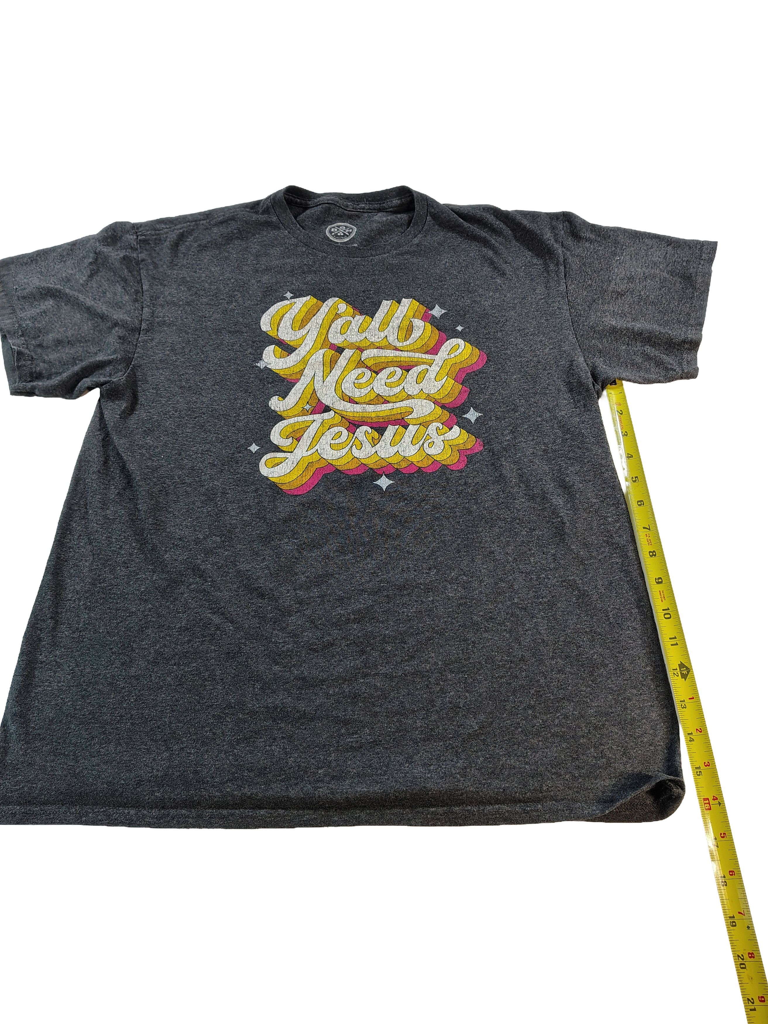 Other Men's Large Dark Grey "Ya'll Need Jesus" Graphic T-Shirt Size US L / EU 52-54 / 3 - 6 Thumbnail