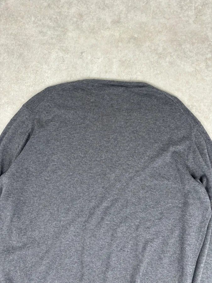 Prada SS2010 Prada Grey Cotton Cashmere Red Logo Patch Sweater Size US L / EU 52-54 / 3 - 6 Thumbnail