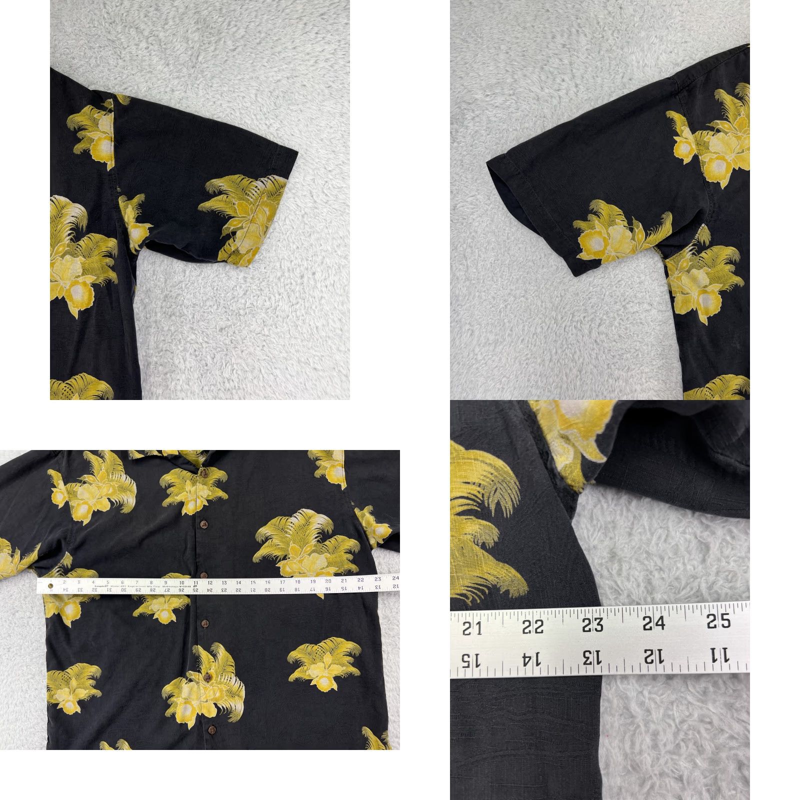 Tommy Bahama Tommy Bahama Shirt Men Large Black Yellow Floral Hawaiian 100% Silk Beach Resort Shirt Adult Large Black Floral Hawaii Aloha Resort Mens Size US L / EU 52-54 / 3 - 8 Thumbnail