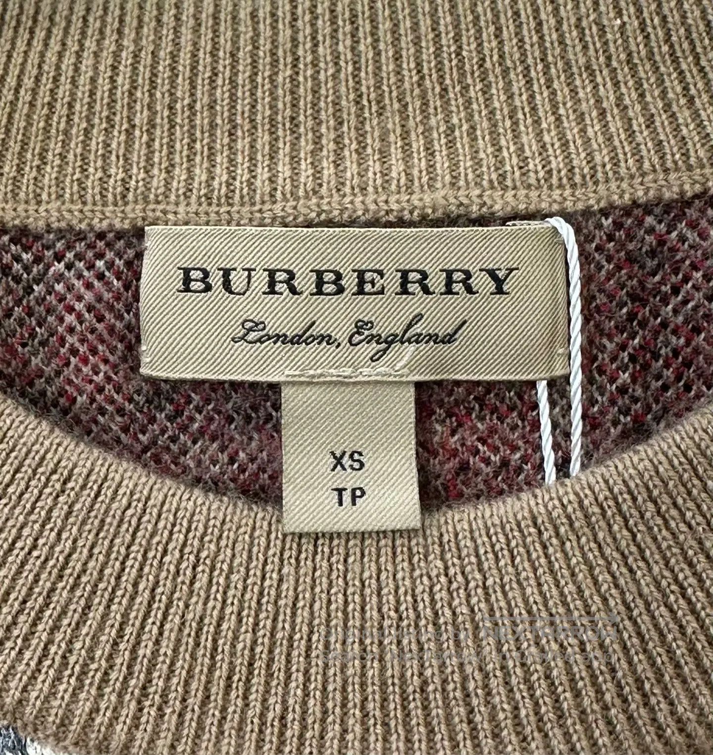 Burberry Burberry Beige Classic Graffiti Checkered Knit Sweater| Size US XS / EU 42 / 0 - 3 Thumbnail