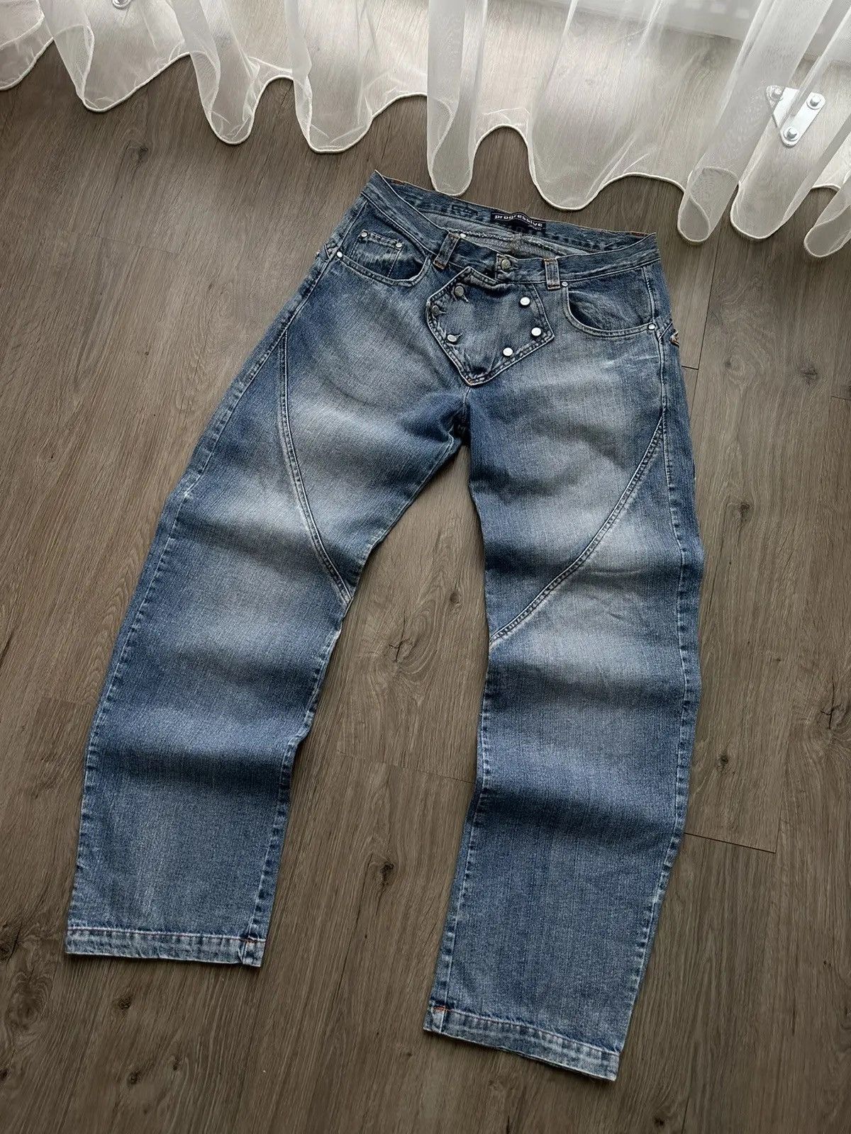 Japanese Brand × Vintage Vintage Progressive Fuck It Denim Wear Cowboy Jeans Pants Size US 34 / EU 50 - 6 Thumbnail