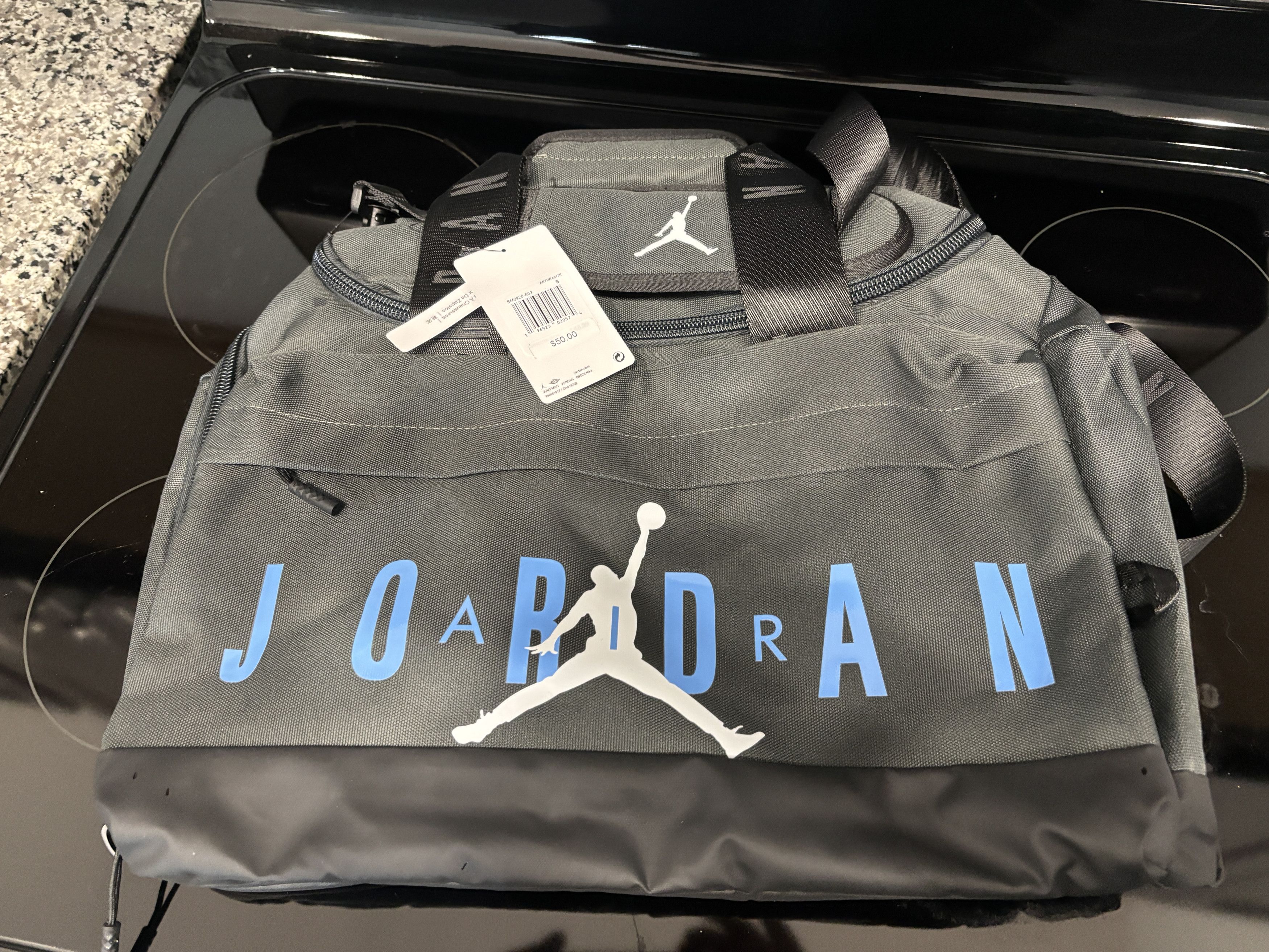 Jordan Brand Jordan Air Duffel Bag Blue Black Gym Travel Bag NWT Size ONE SIZE - 4 Thumbnail