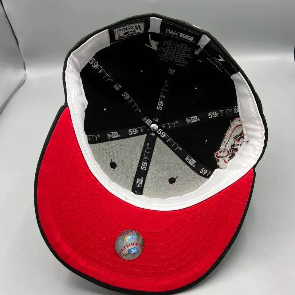 New Era Cleveland Indians Guardians Hat Men 7 Black Fitted Cap New Size ONE SIZE - 5 Thumbnail