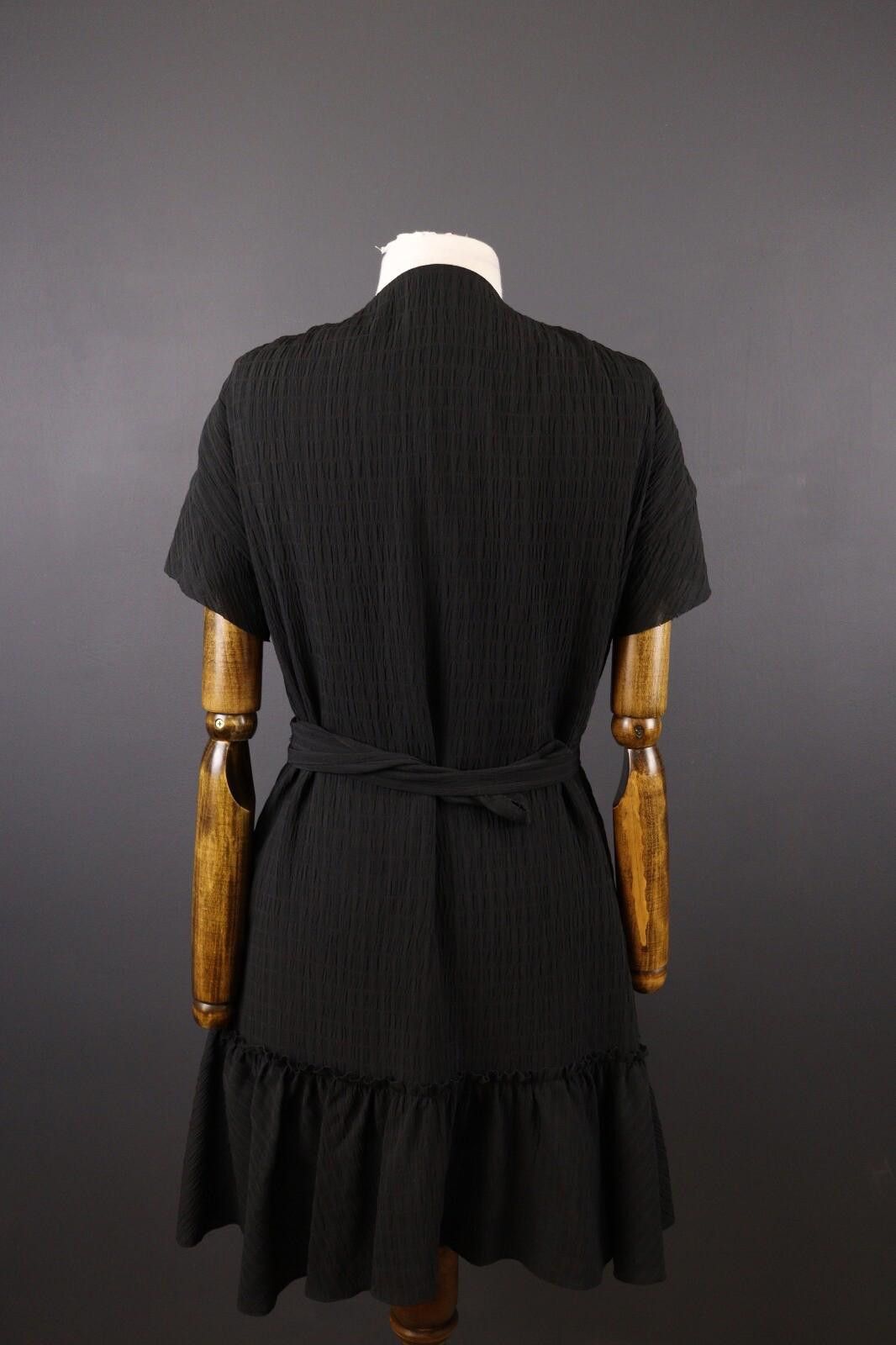 The Unbranded Brand AllSaints Black Short Sleeve Ruffle Dress Size UK 12 / US 8 Size XL / US 12-14 / IT 48-50 - 6 Thumbnail