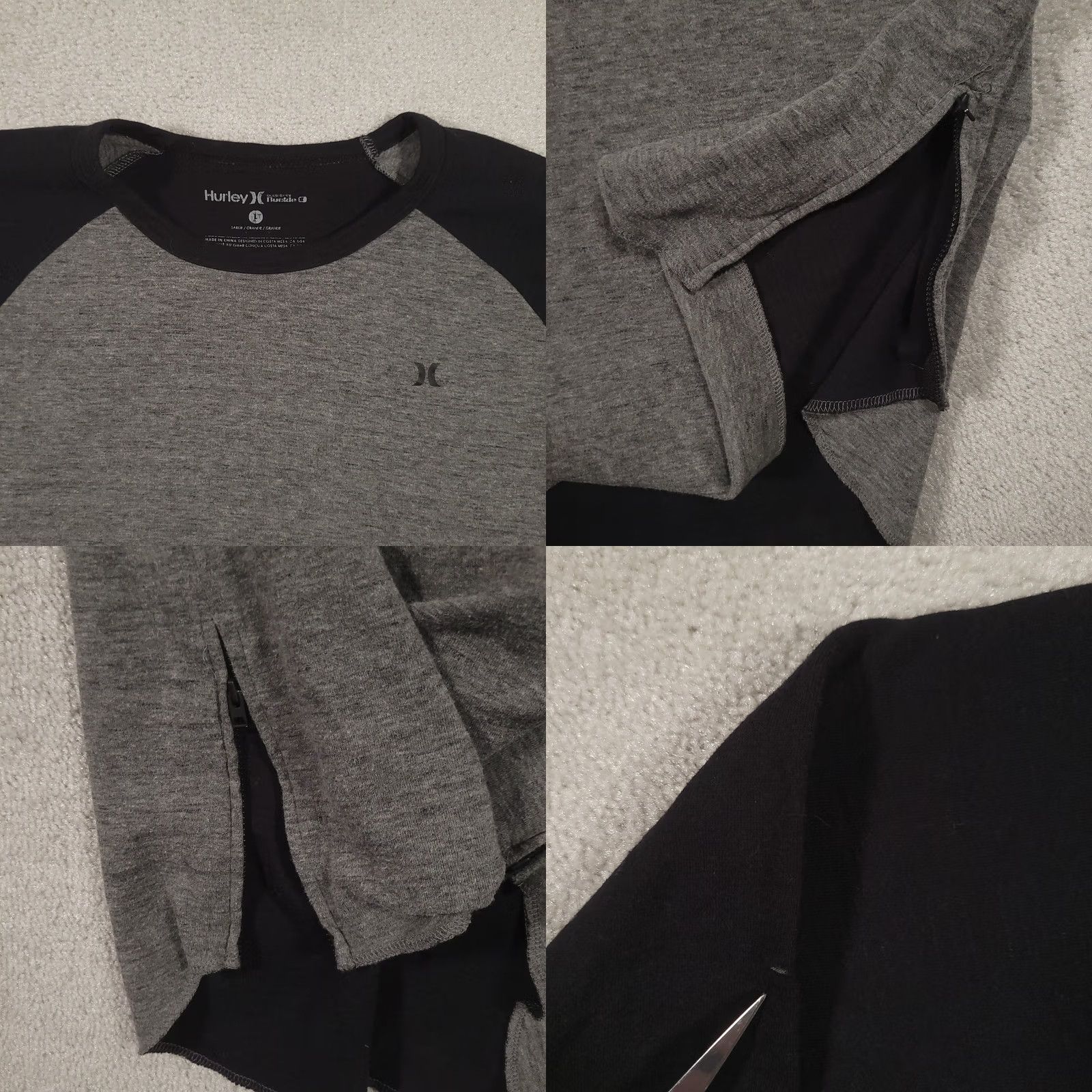 Hurley Hurley x Buckle Raglan Long Sleeve Shirt Men’s L Gray Black Size US L / EU 52-54 / 3 - 8 Thumbnail