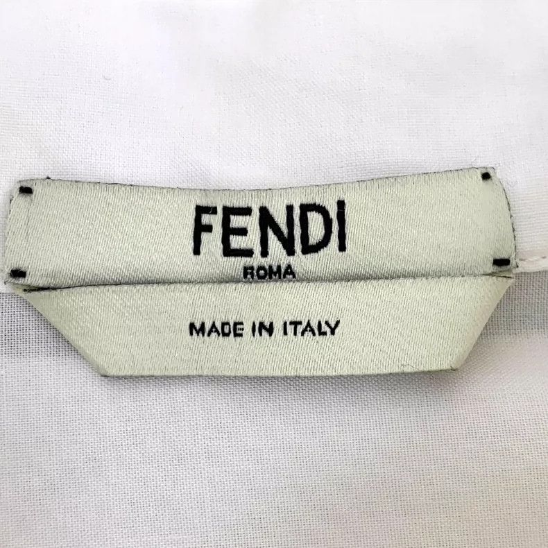 Fendi FENDI White logo graffiti lined cotton notch collar long-s Size XS / US 0-2 / IT 36-38 - 5 Thumbnail