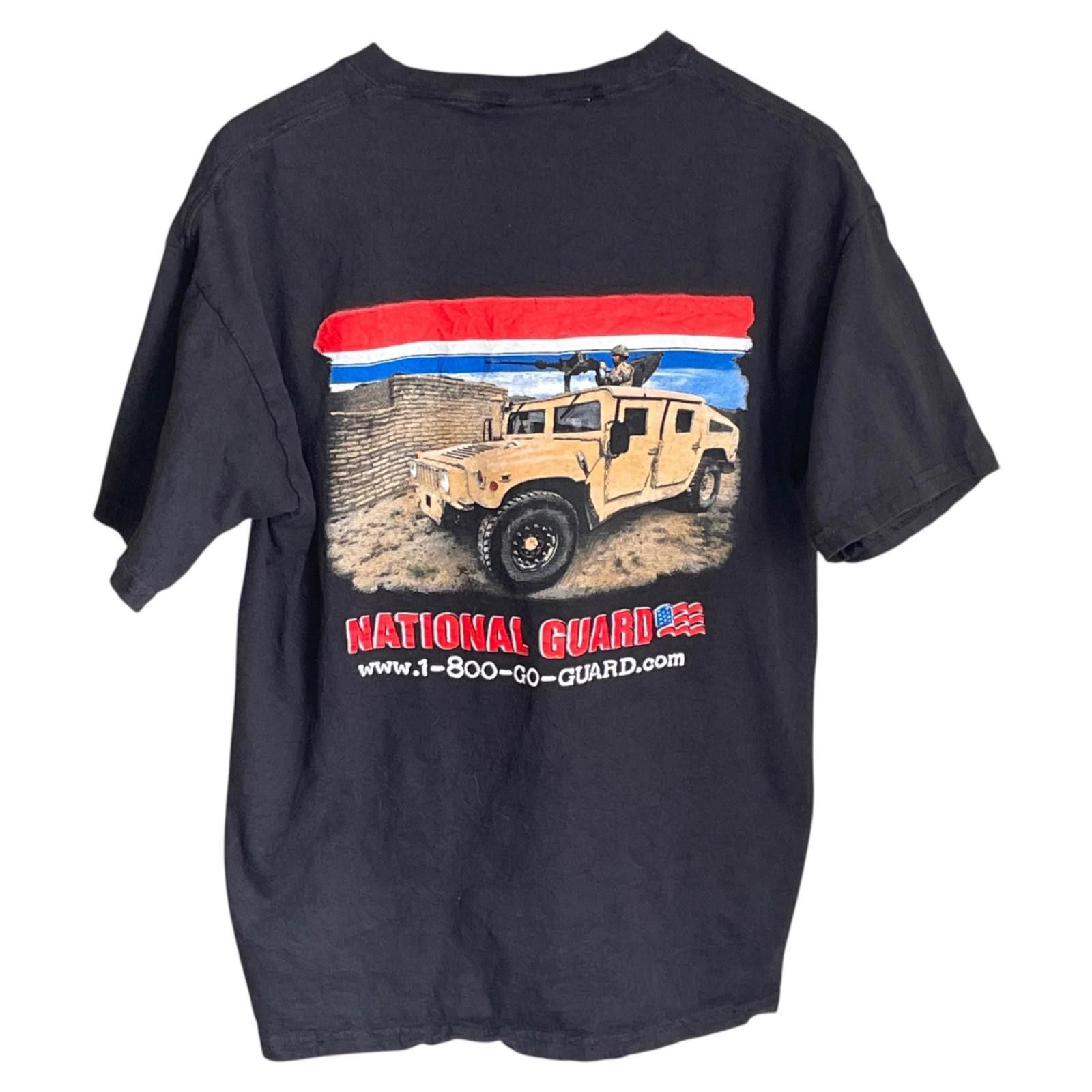 Hanes National Guard Humvee T-Shirt Military Logo Tee Men’s Large Size US L / EU 52-54 / 3 - 1 Thumbnail