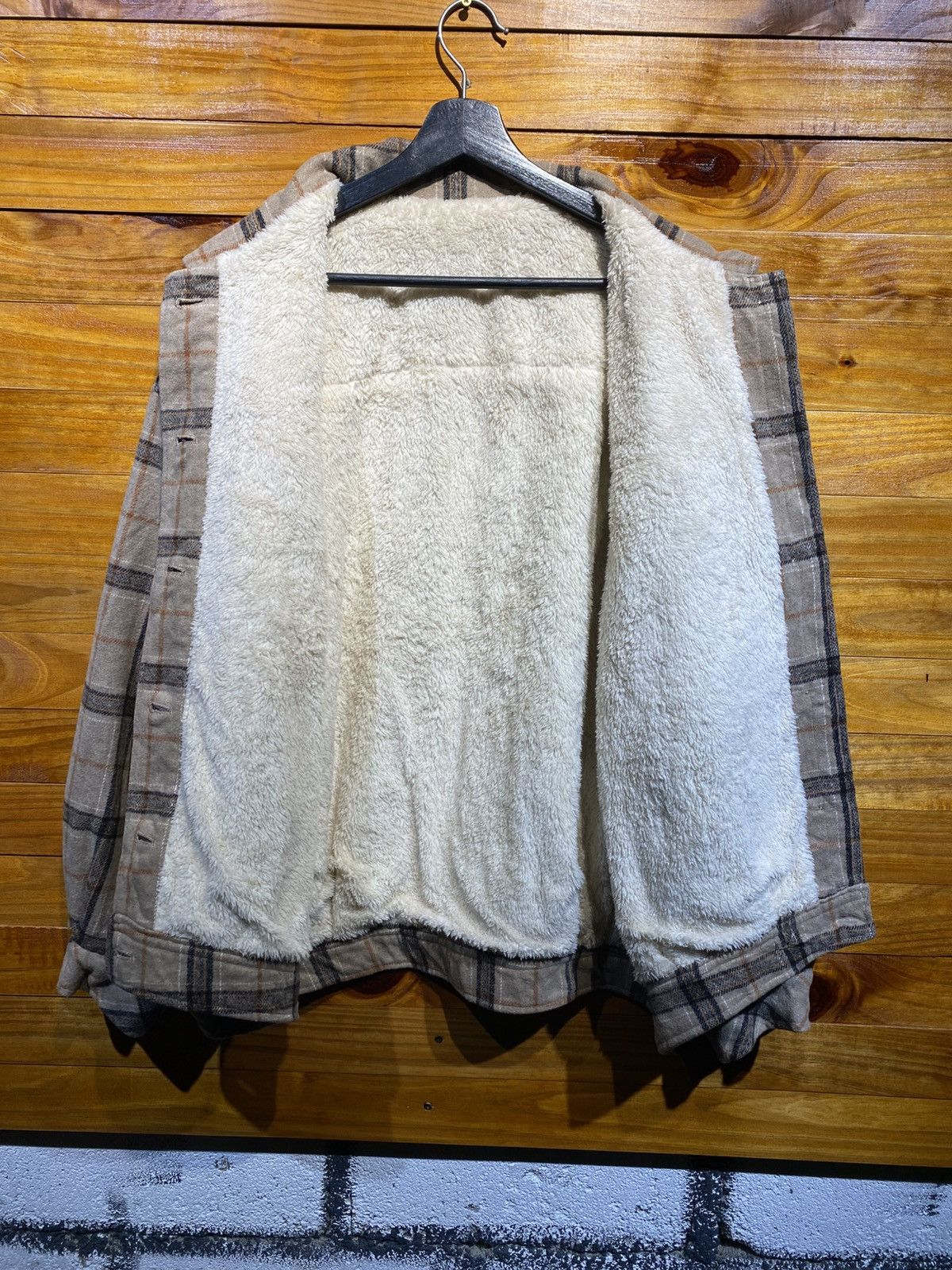Japanese Brand Vintage Private Pause Sherpa Line Checkered Overshirt Jacket Size US XXL / EU 58 / 5 - 8 Thumbnail