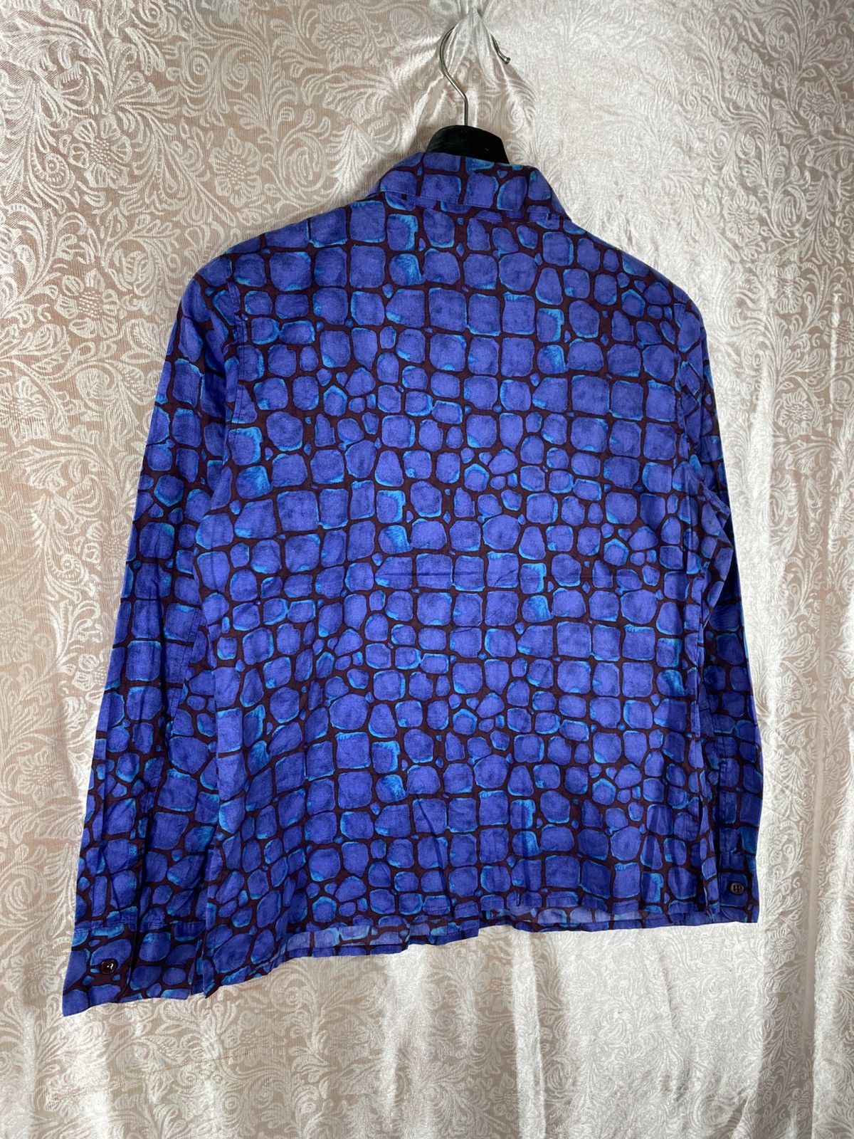 agnes b. Vintage Agnès b. Paris Blue Abstract Pattern Shirt Size 40 Size M / US 6-8 / IT 42-44 - 9 Thumbnail
