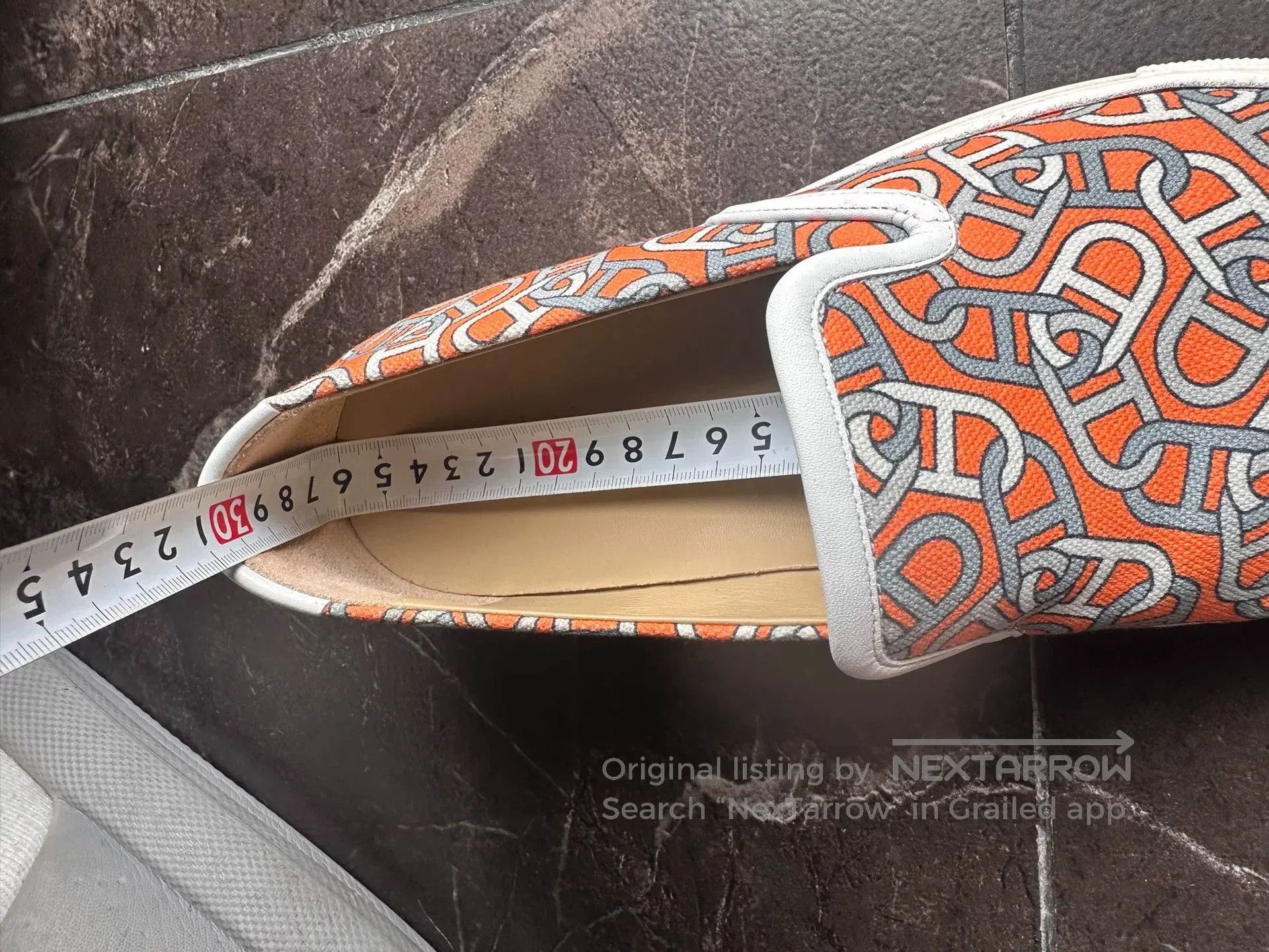 Hermes Hermes Men's Orange Chain Print Slip. Size US 6.5 / EU 39-40 - 8 Thumbnail