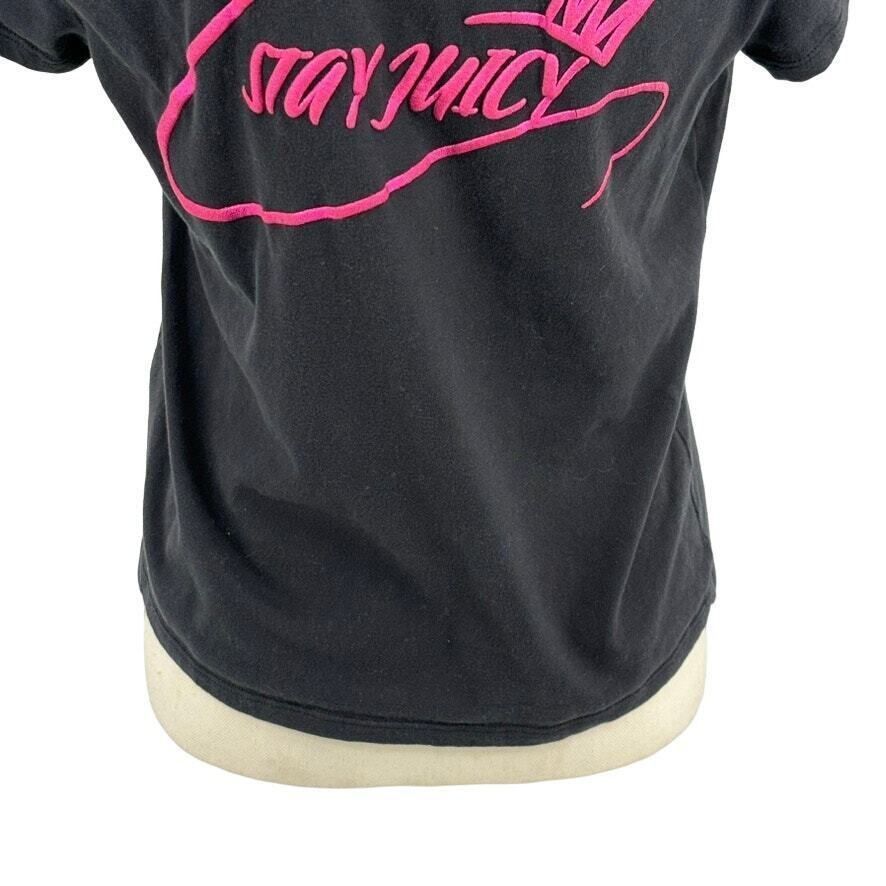 Juicy Couture Juicy Couture Embroidered Graphic T-Shirt Medium Black Pink Size M / US 6-8 / IT 42-44 - 11 Thumbnail