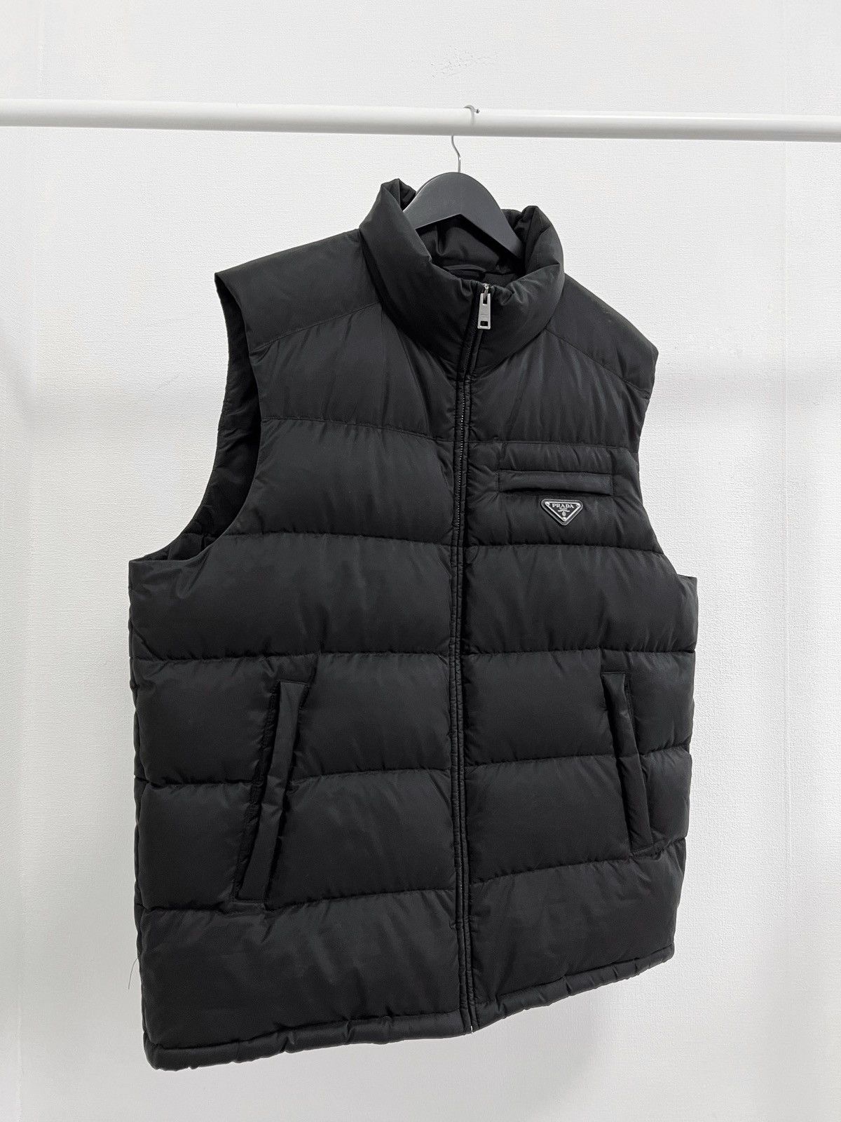 image of Prada Down Nylon Vest in Black, Men's (Size XL)