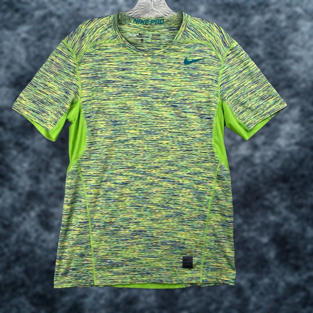 Nike Nike Pro Shirt Mens M Green Heather Dri-Fit Fitted Short Sleeve Performance Gym Size US M / EU 48-50 / 2 - 1 Thumbnail