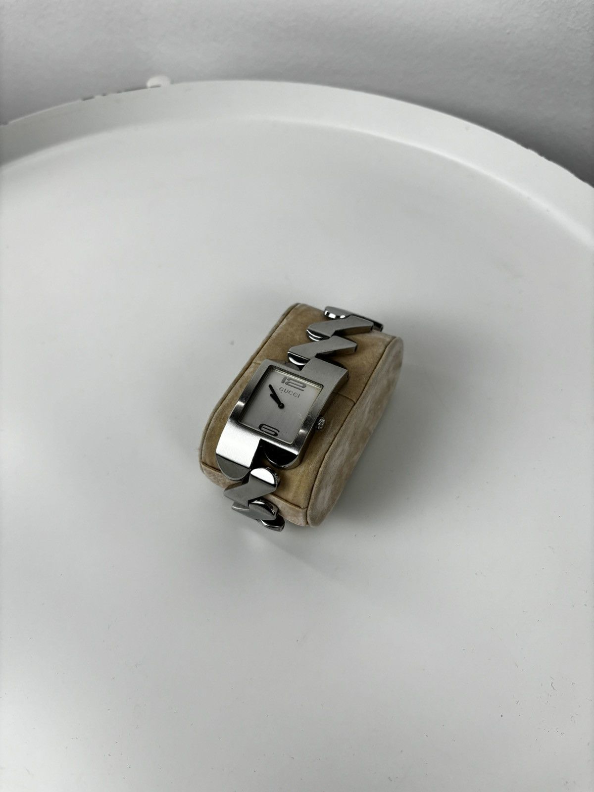 Designer × Gucci × Paolo Gucci RARE 2055G Swiss Made Stainless Steel ZigZag Bracelet Quartz Wristwatch Size ONE SIZE - 5 Thumbnail