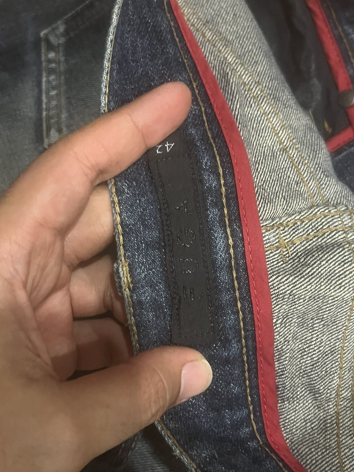 GOSTAR DE FUGA Japanese Brand Fuga Dark Washed Heavy Whisker Distress Jeans Size US 30 / EU 46 - 15 Thumbnail